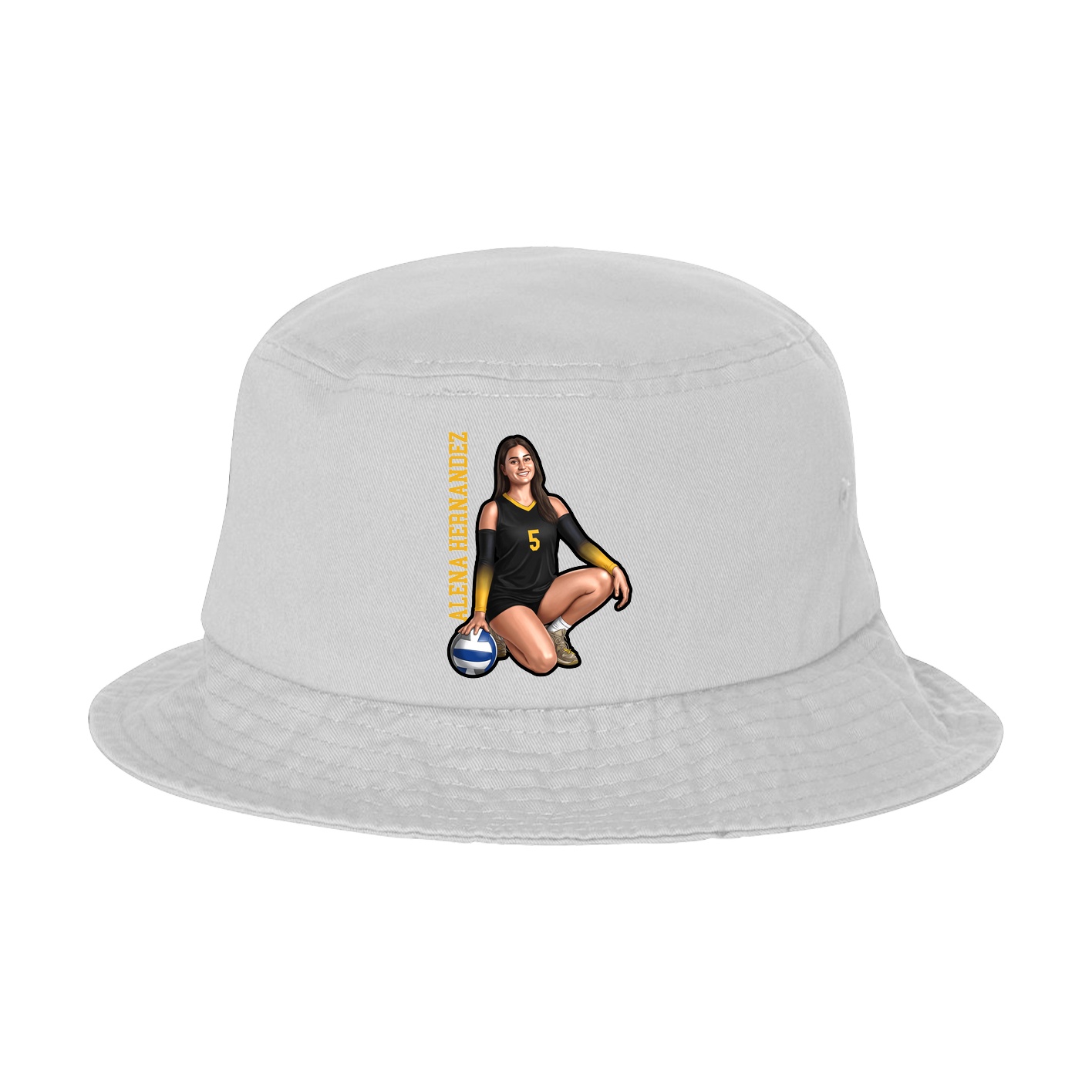 Bucket Cap — Name Vertical in White