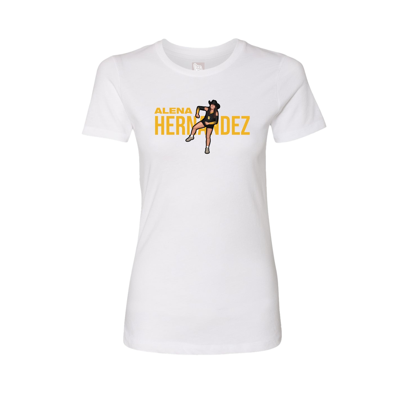 Fitted Women's Tee — Player Name in White