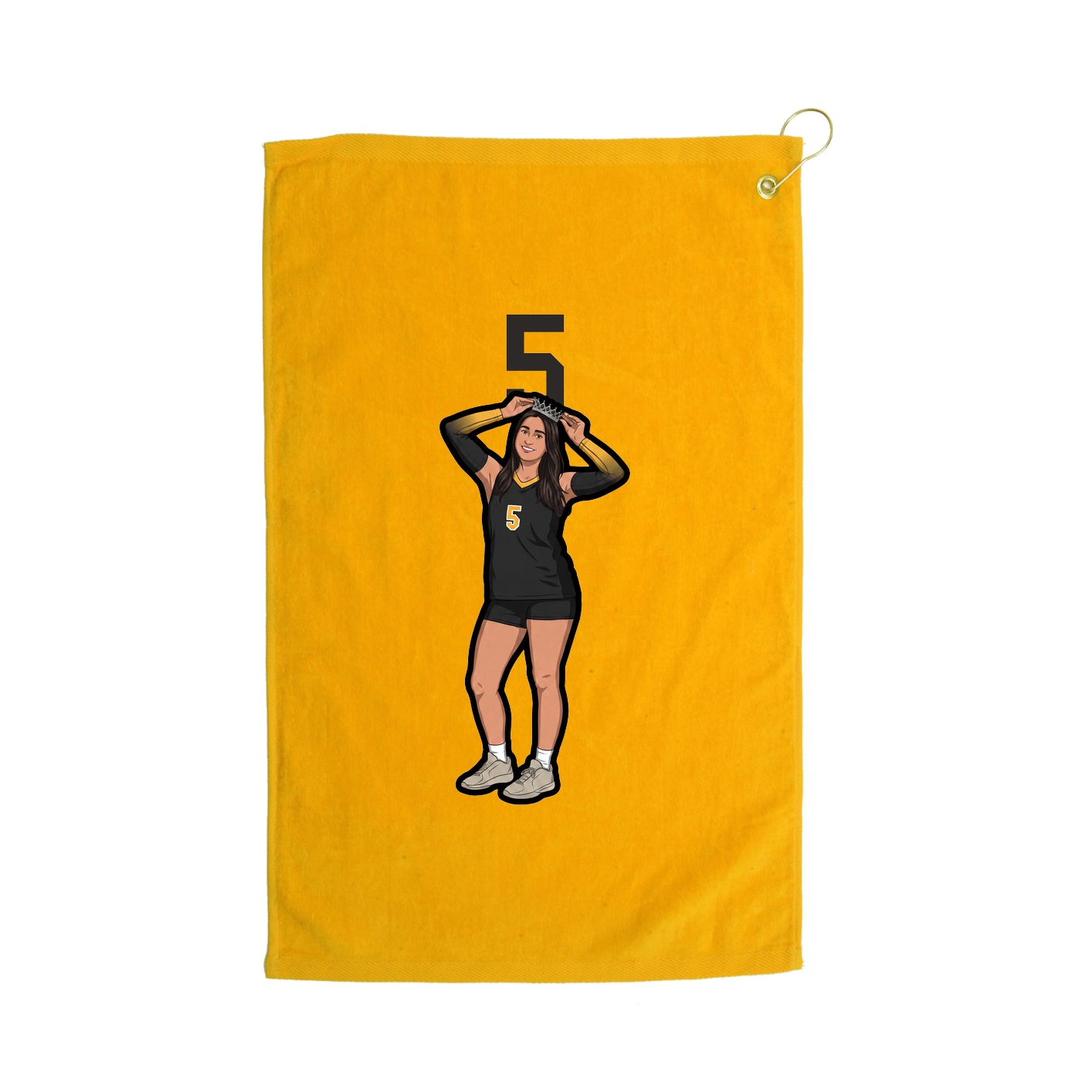 Golf Towel — Number Top in Gold