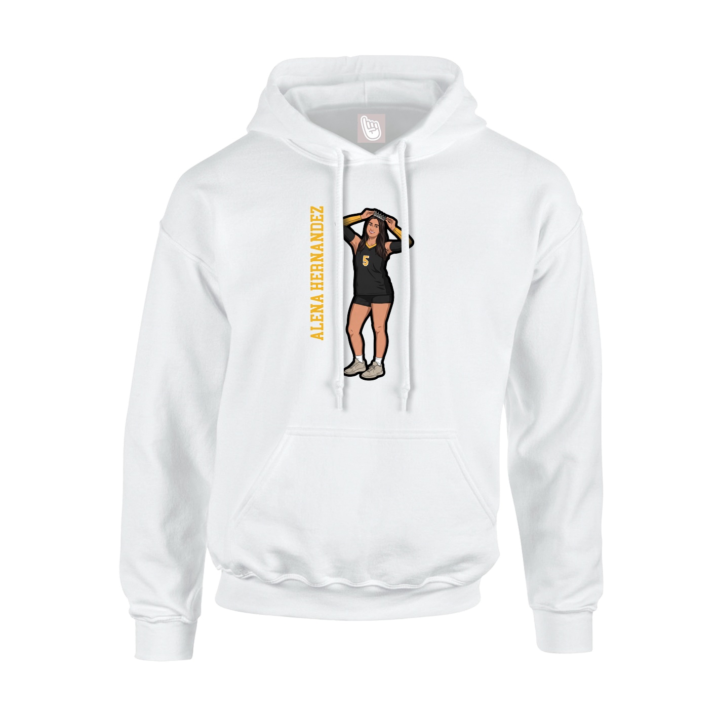 Hoodie — Name Vertical in White