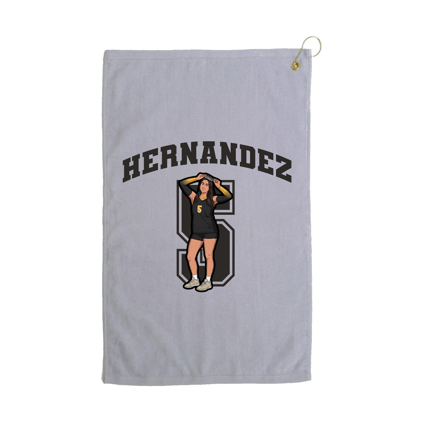Golf Towel — Number in Grey