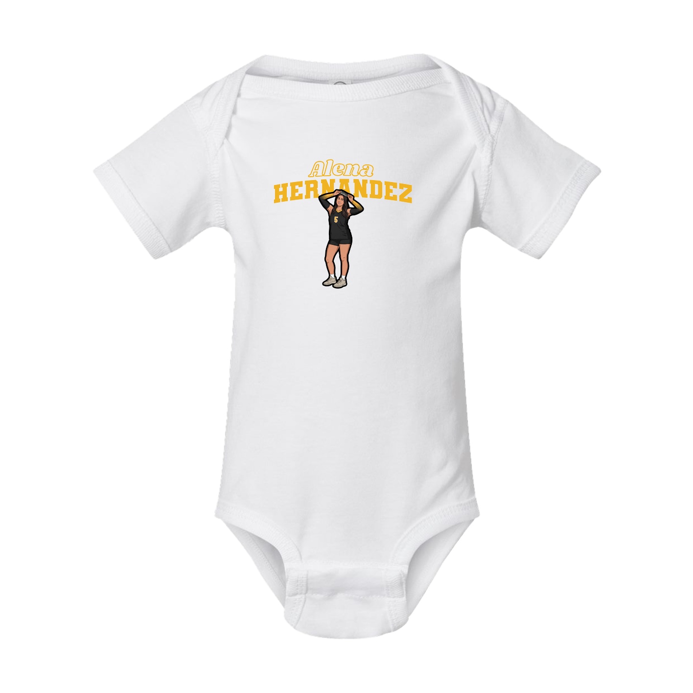 Baby Onesie — Name Arch in White