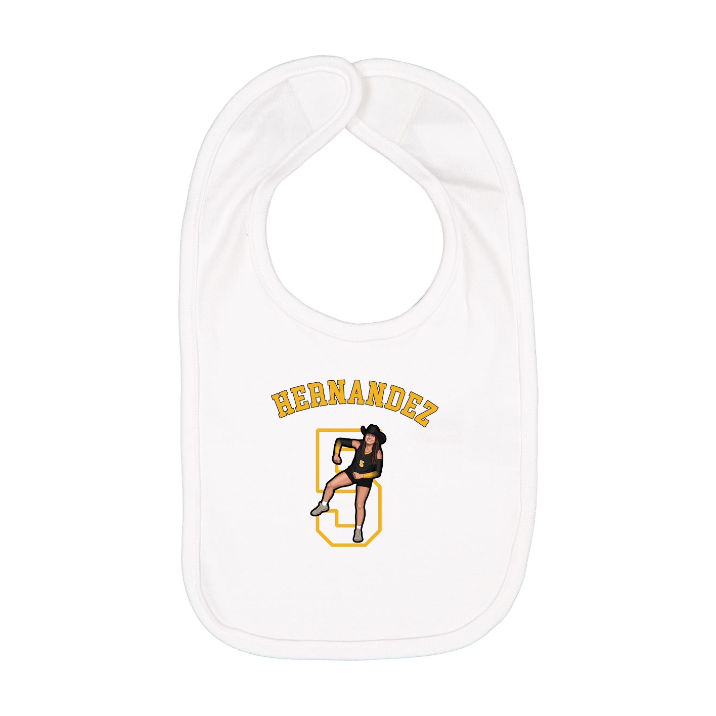 Infant Bib — Shirsey Arch in White