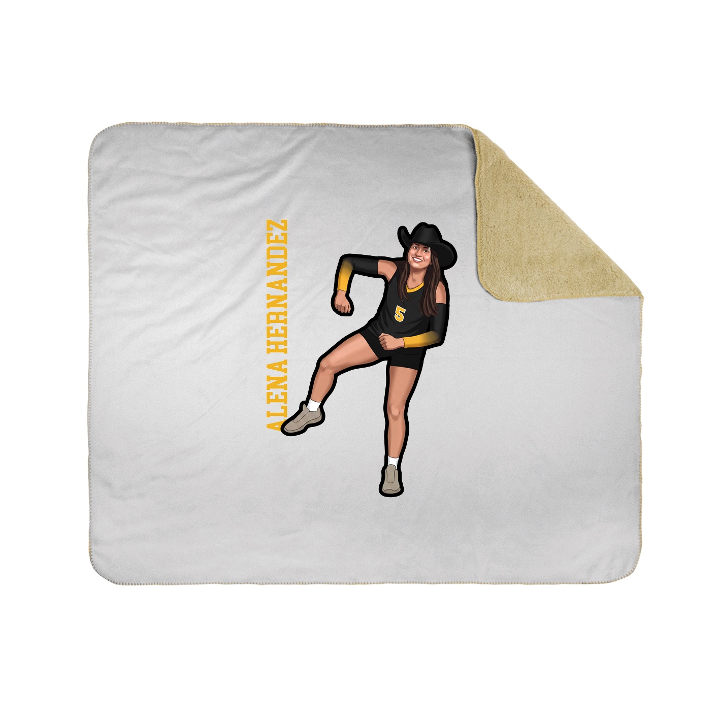 Throw Blanket — Name Vertical in White