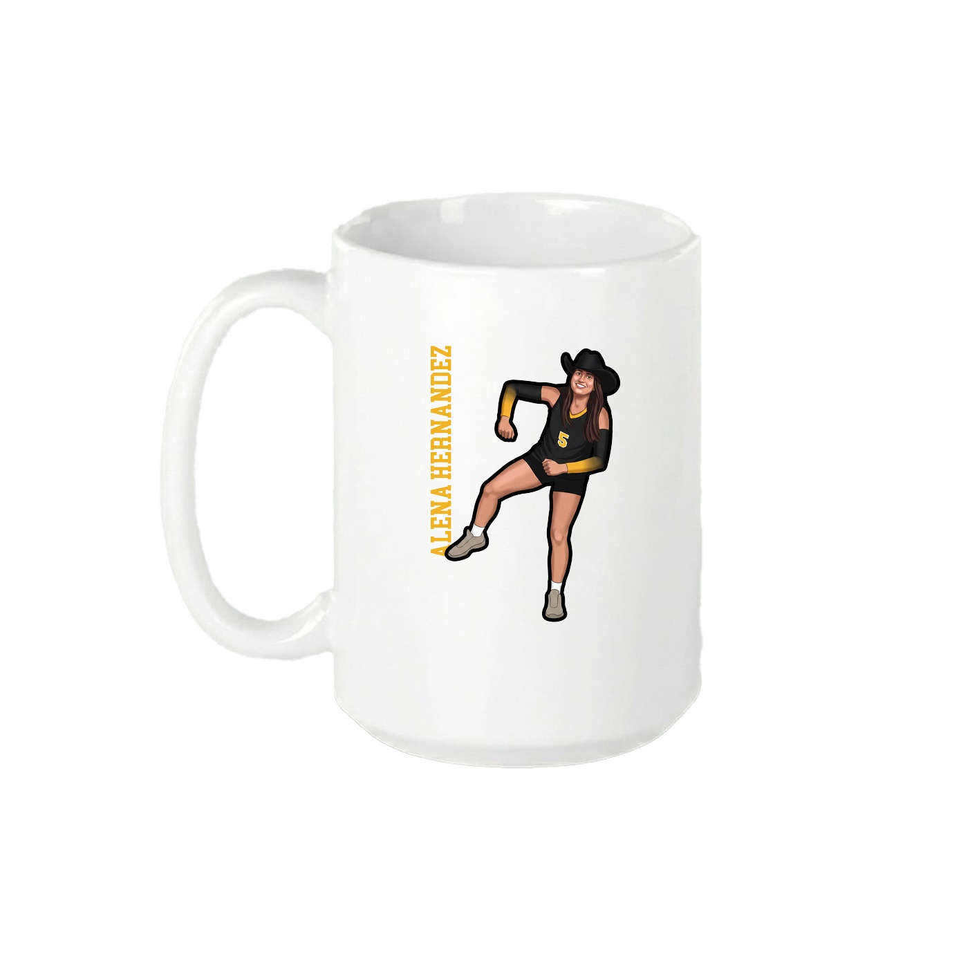 15oz Coffee Mug — Name Vertical in White