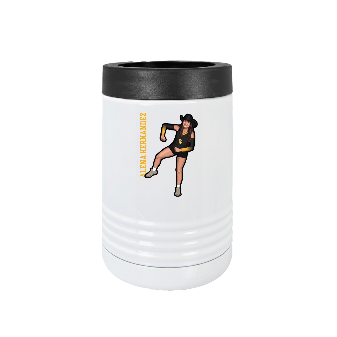 Beverage Holder — Name Vertical in White