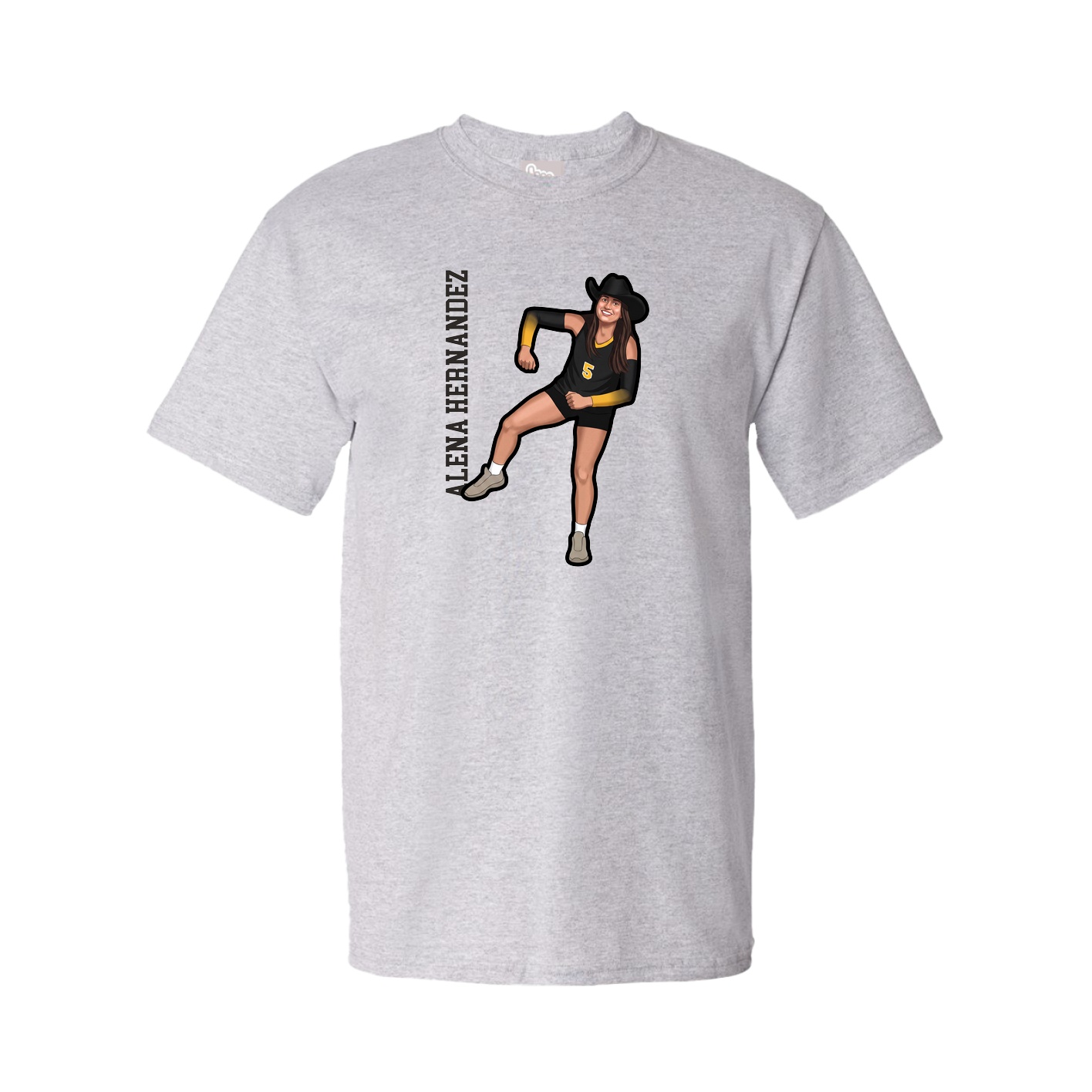 Youth Tee — Name Vertical in Grey