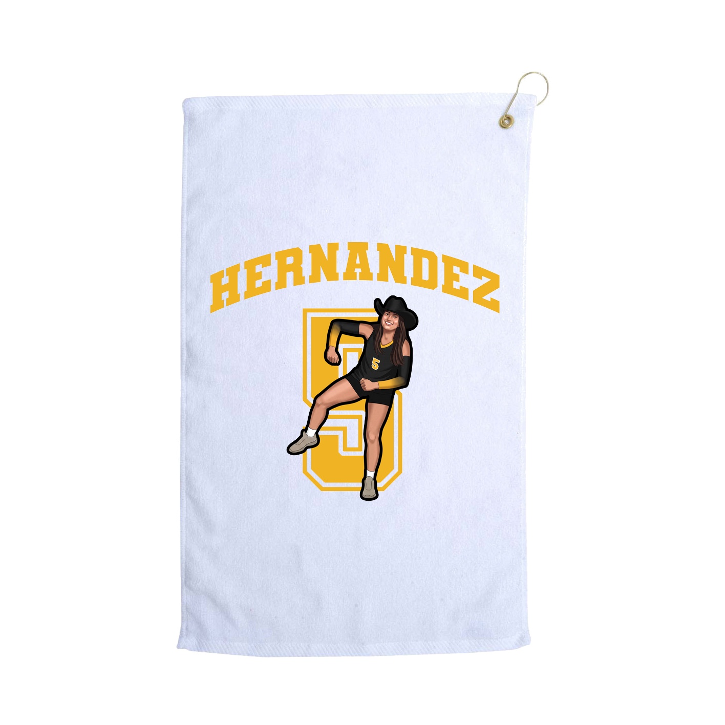 Golf Towel — Number in White