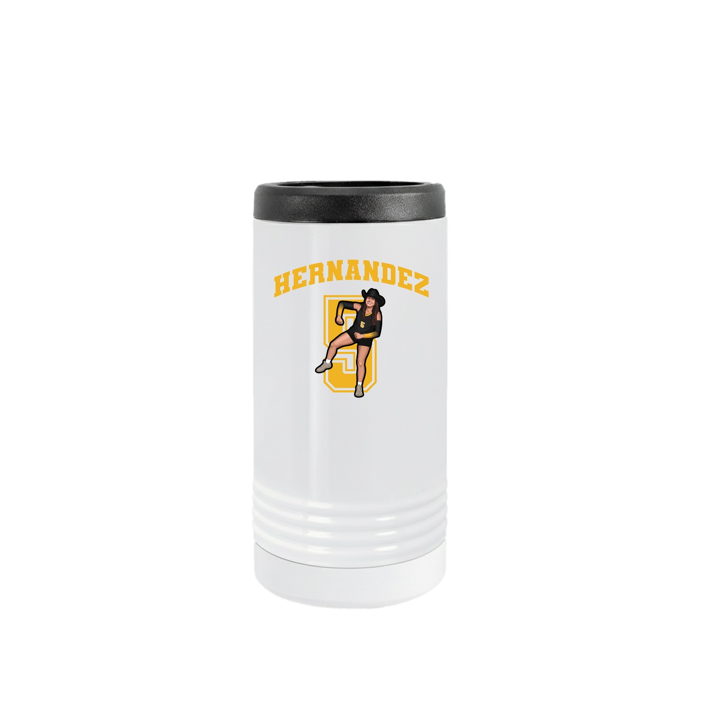 Slim Beverage Holder — Number in White