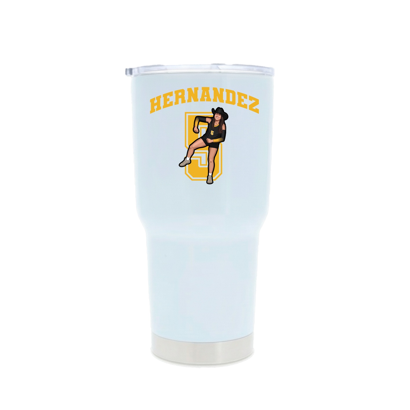 30oz Stainless Steel Tumbler — Number in White