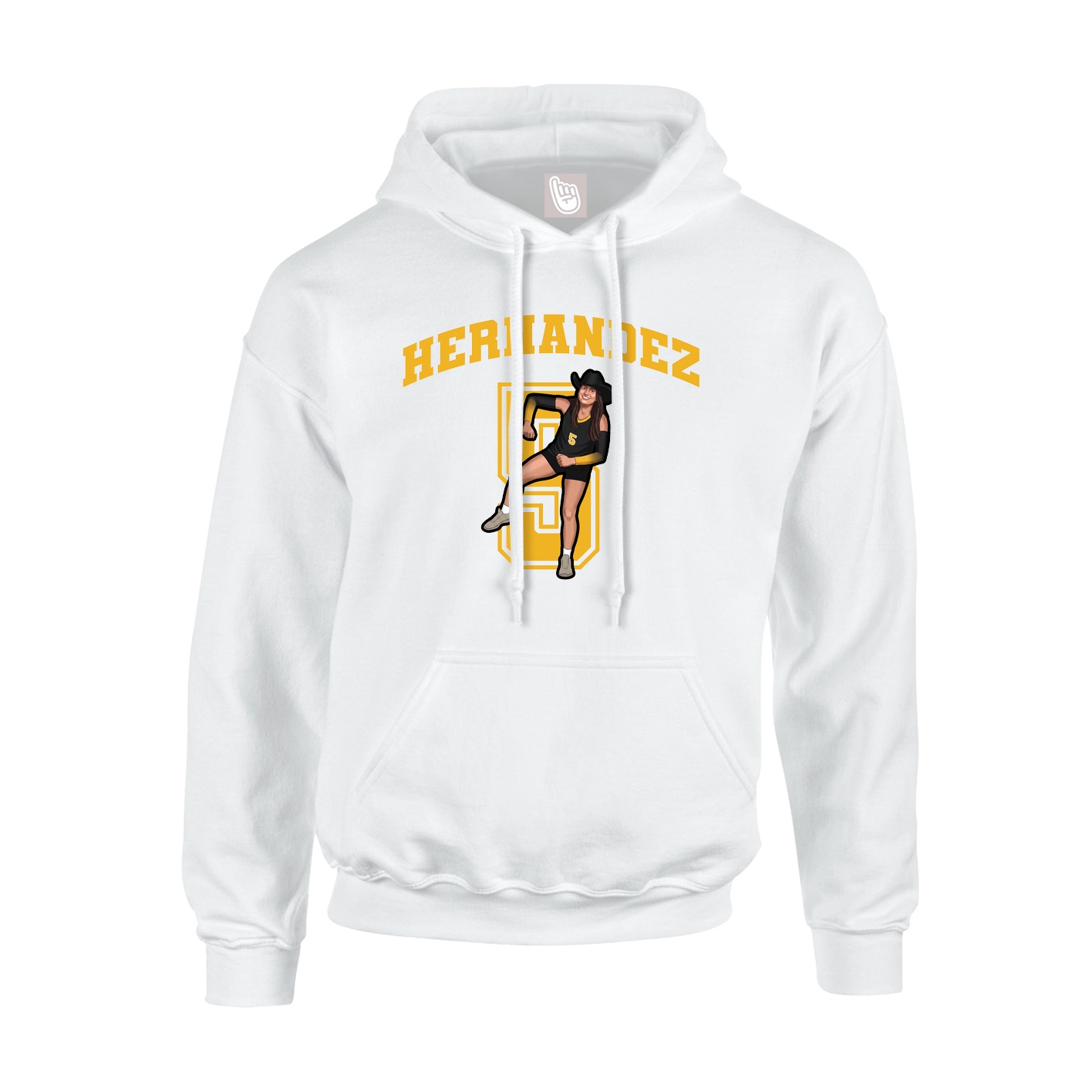 Youth Hoodie — Number in White
