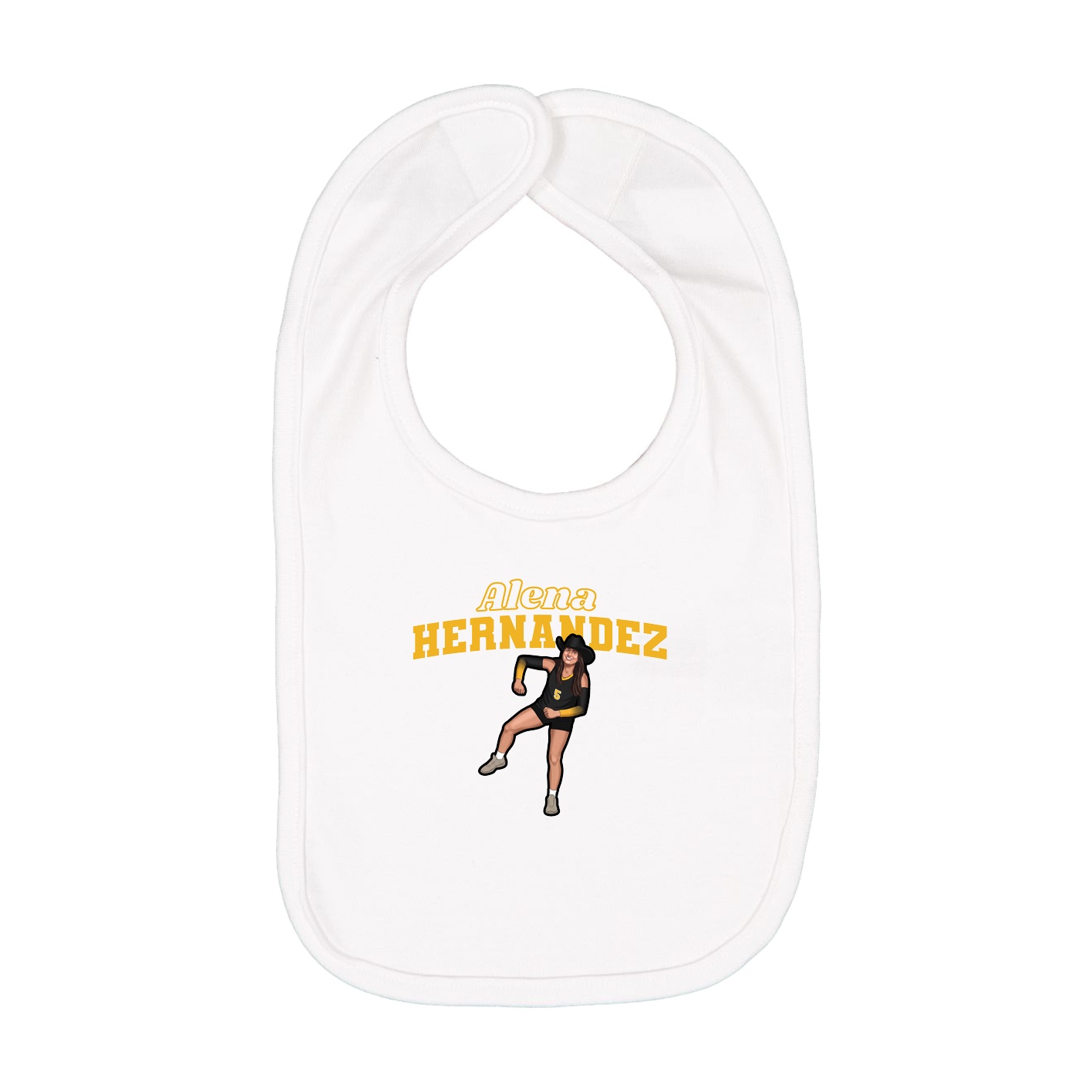 Infant Bib — Name Arch in White