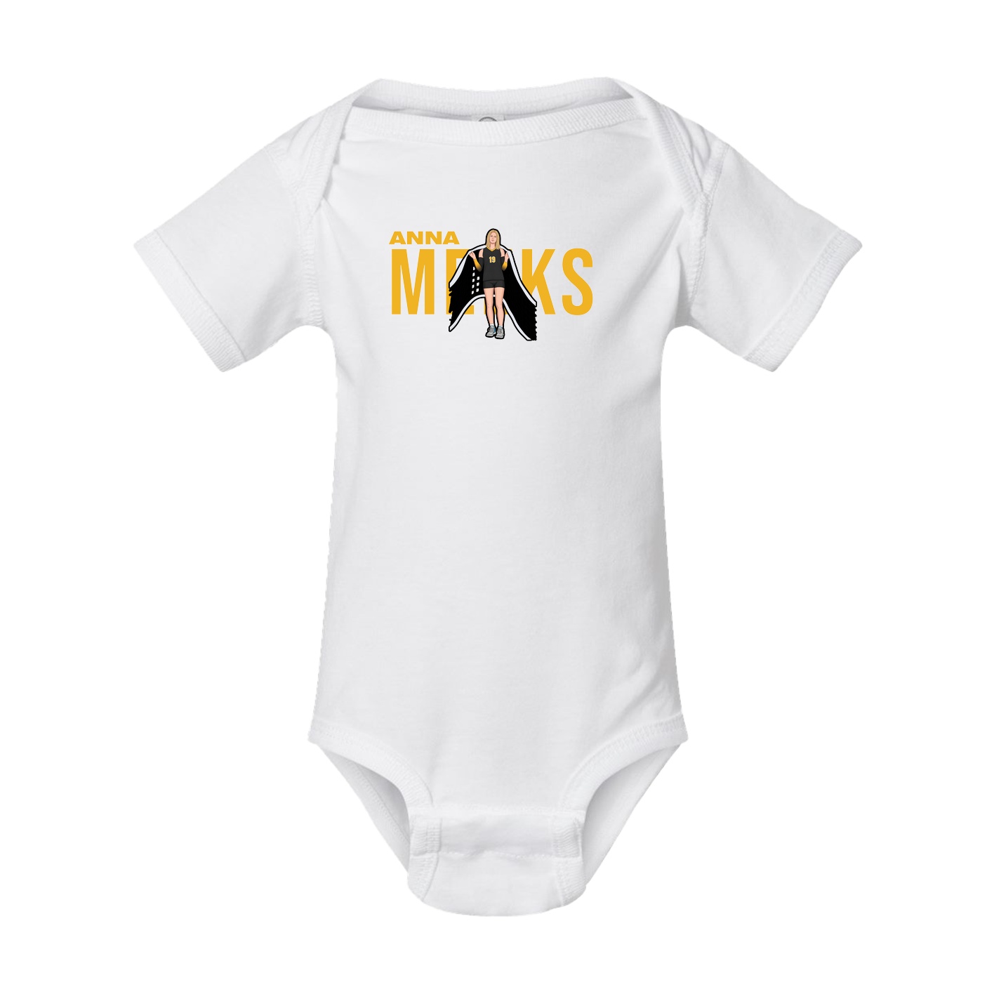 Baby Onesie — Player Name in White
