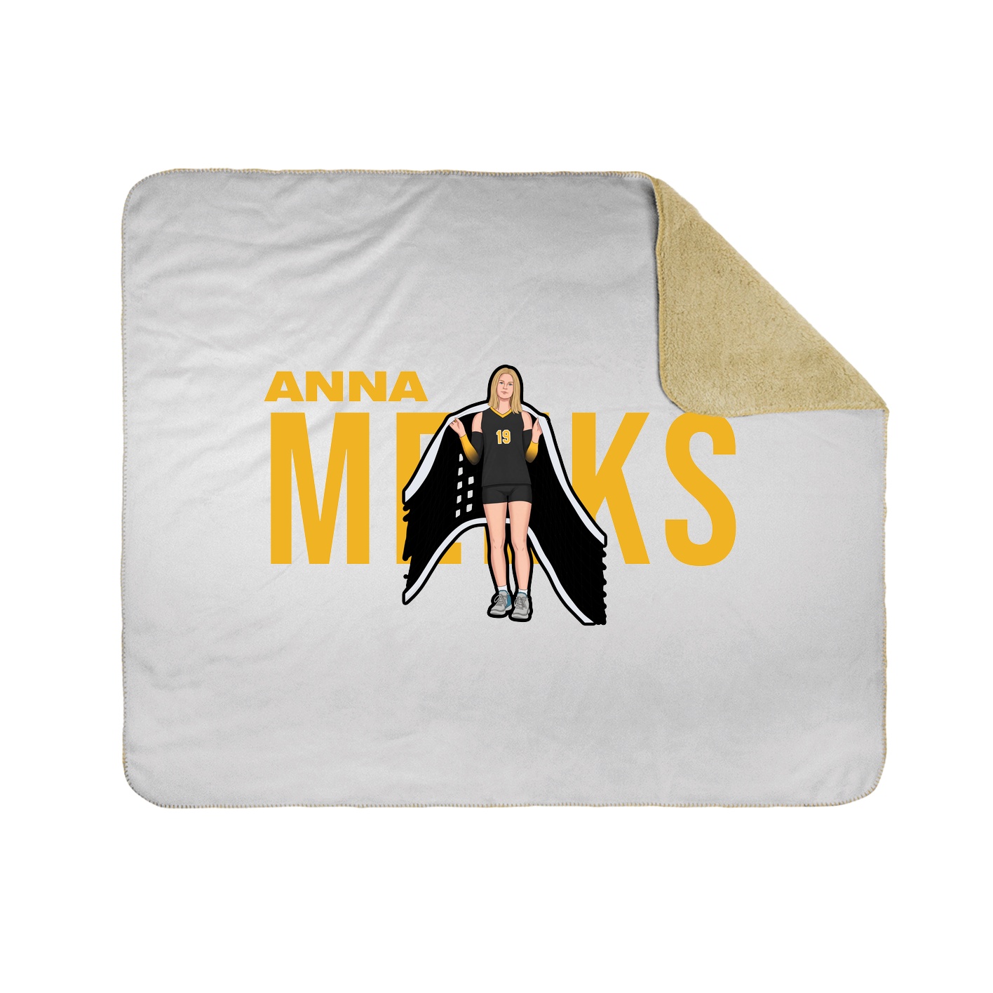 Throw Blanket — Player Name in White