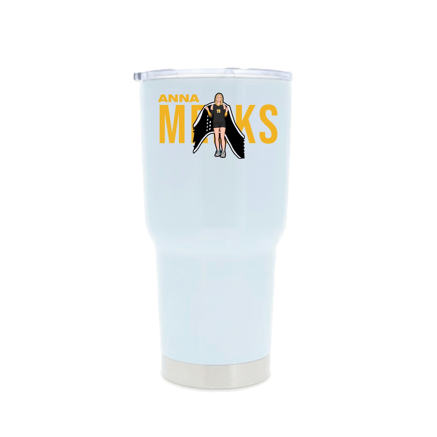 30oz Stainless Steel Tumbler — Player Name in White