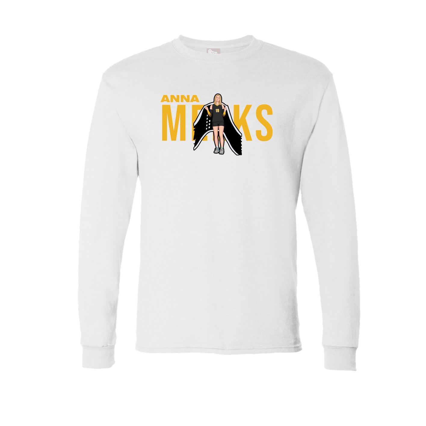 Long Sleeve Tee — Player Name in White