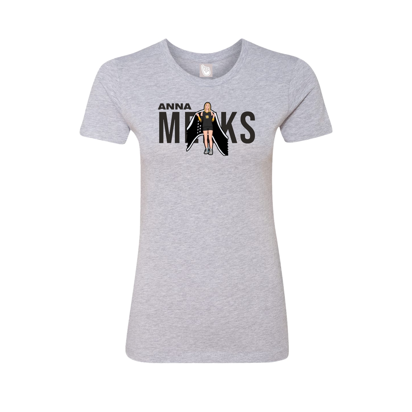 Fitted Women's Tee — Player Name in Grey