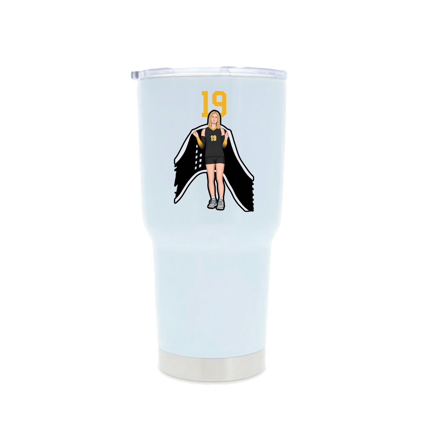 30oz Stainless Steel Tumbler — Number Top in White