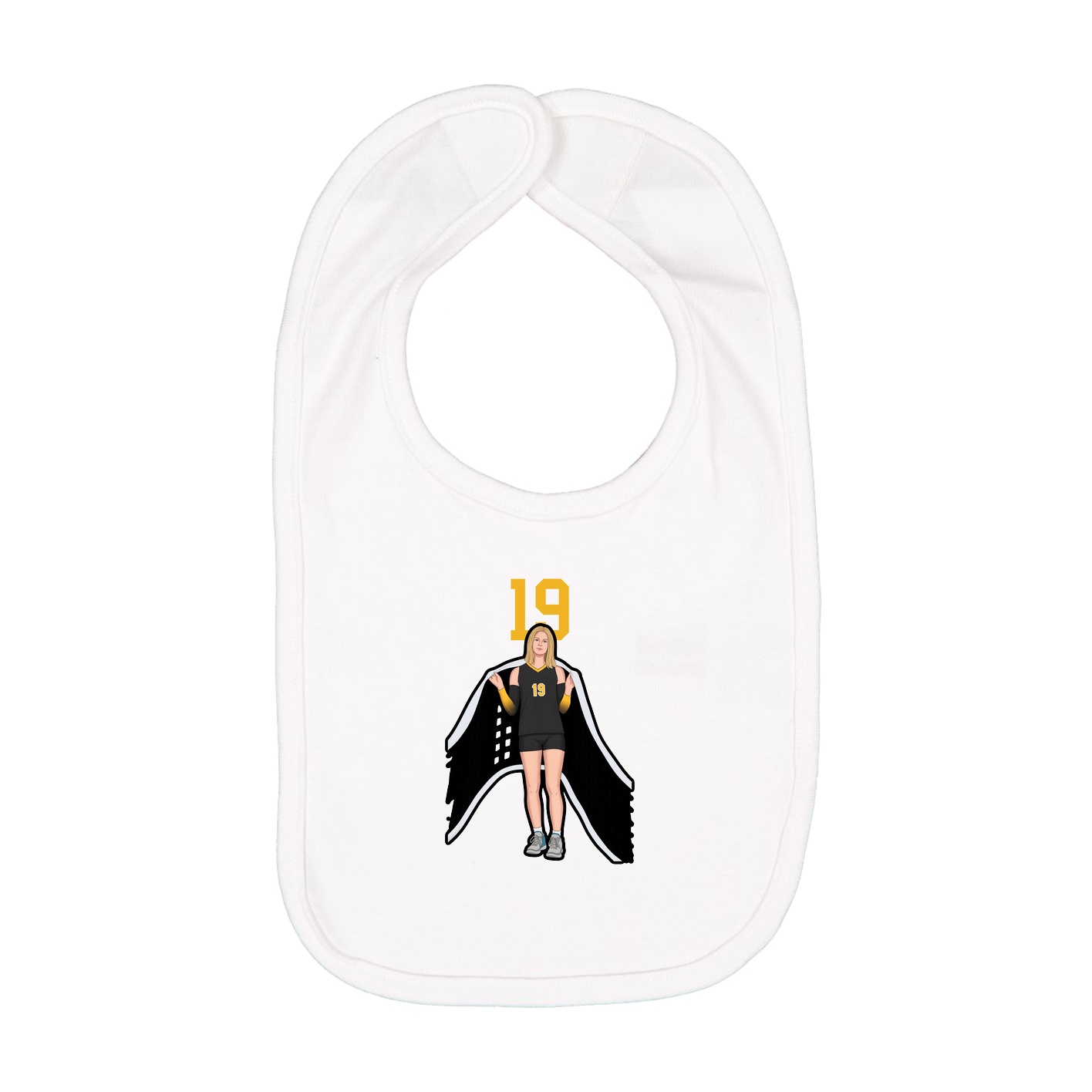 Infant Bib — Number Top in White