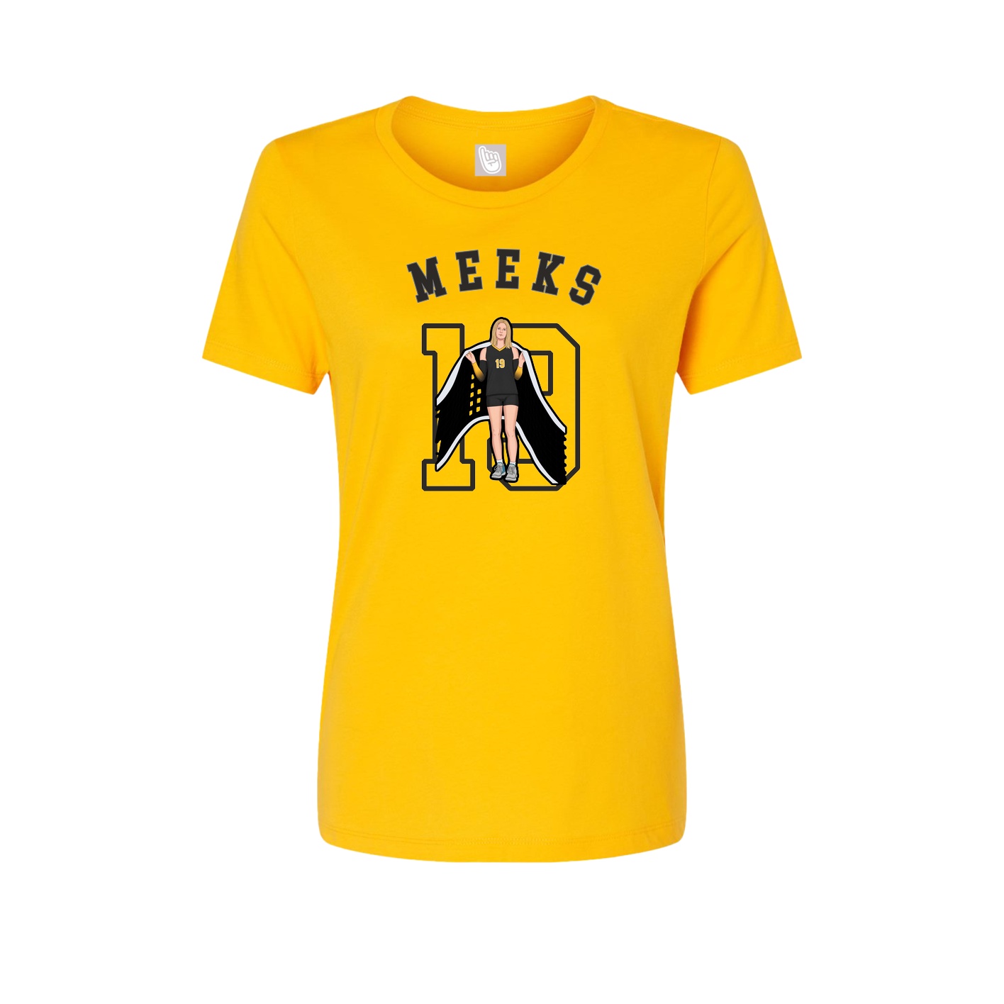 Fitted Women's Tee — Shirsey Arch in Gold