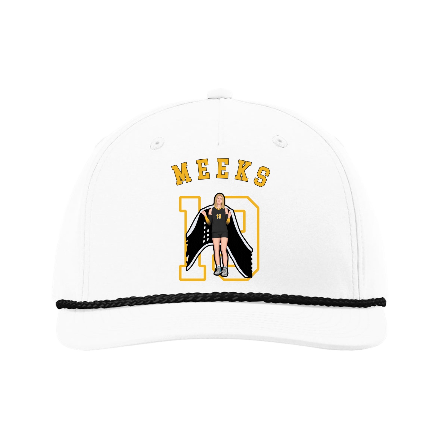 Five-Panel Classic Rope Cap — Shirsey Arch in White