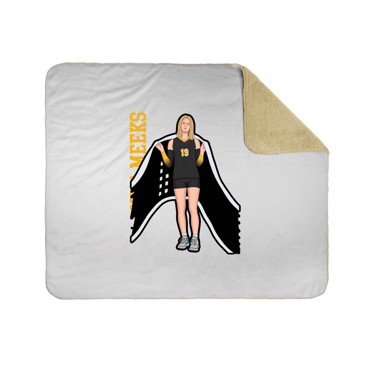 Throw Blanket — Name Vertical in White