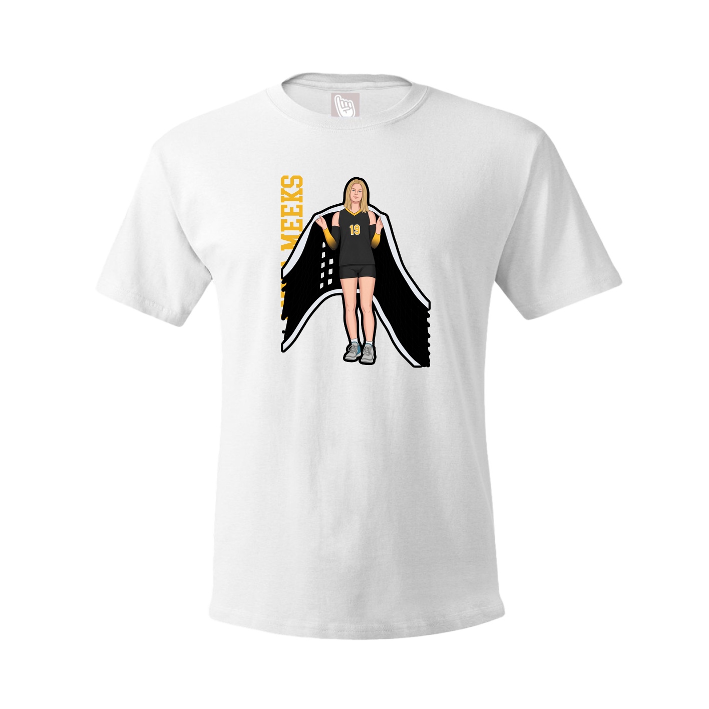 Youth Tee — Name Vertical in White