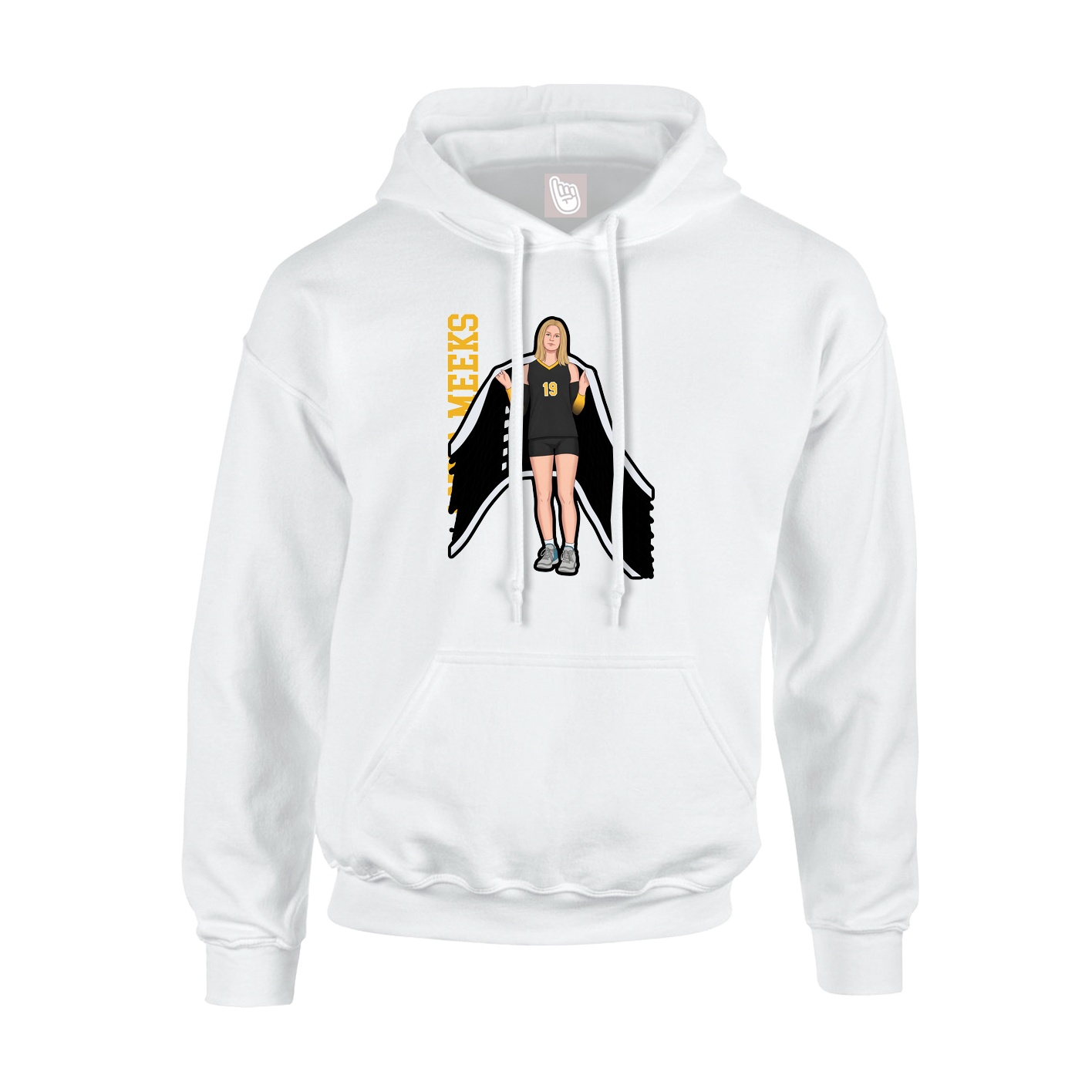 Hoodie — Name Vertical in White
