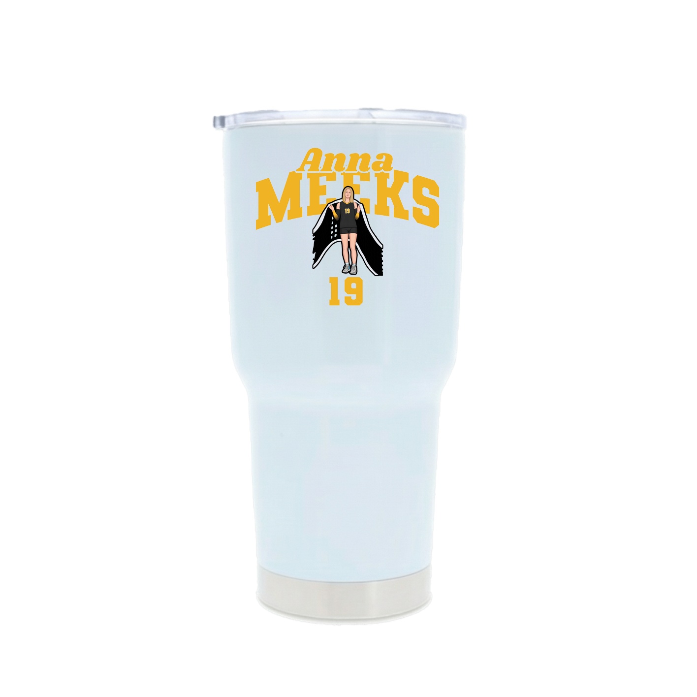 30oz Stainless Steel Tumbler — Signature Arch in White