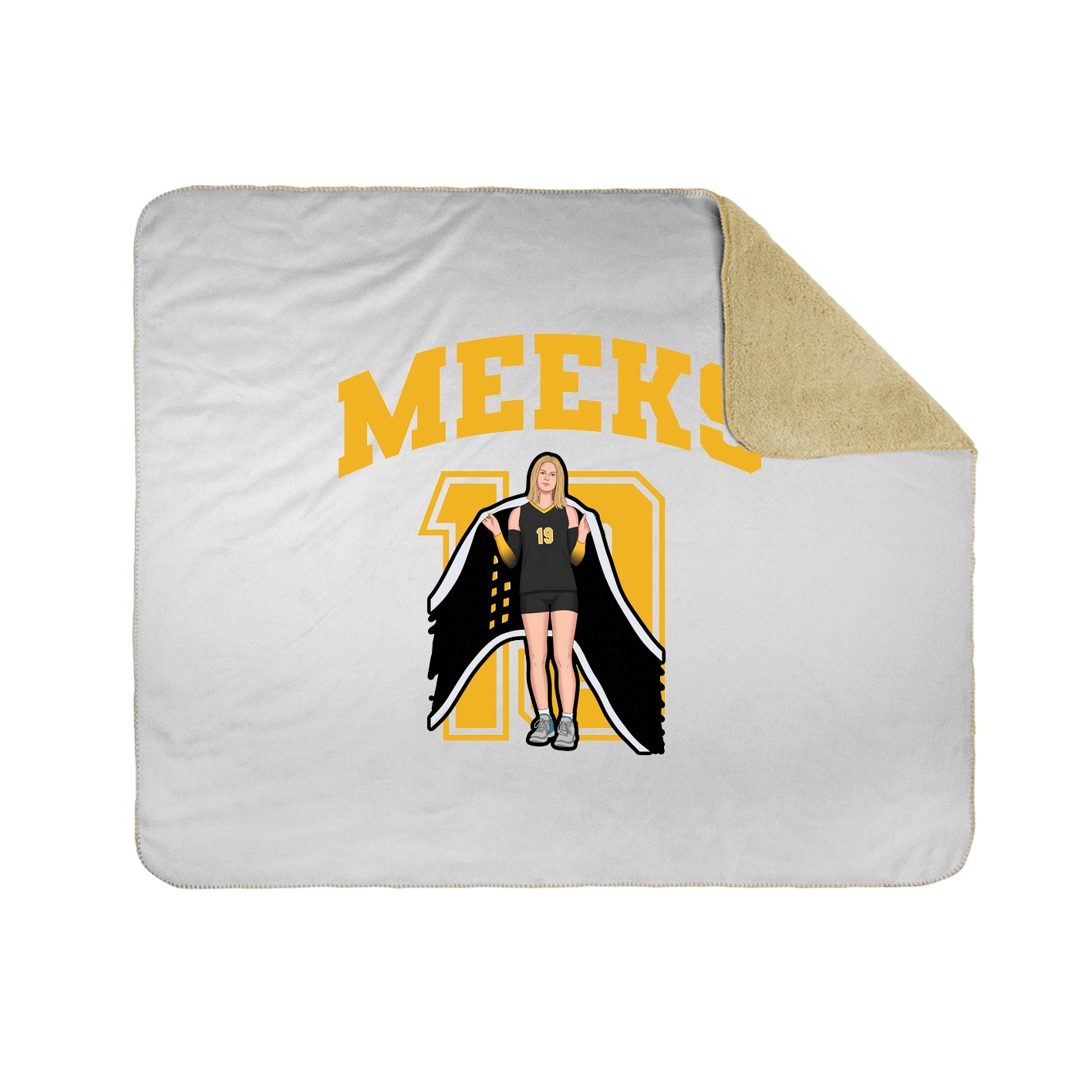 Throw Blanket — Number in White