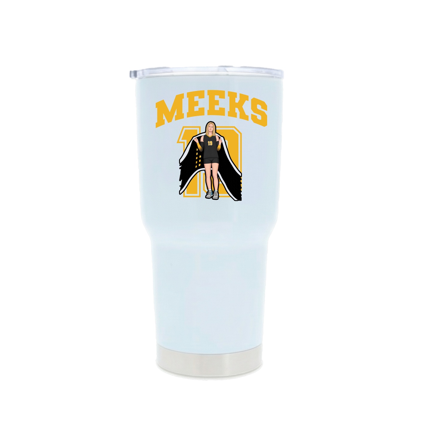 30oz Stainless Steel Tumbler — Number in White