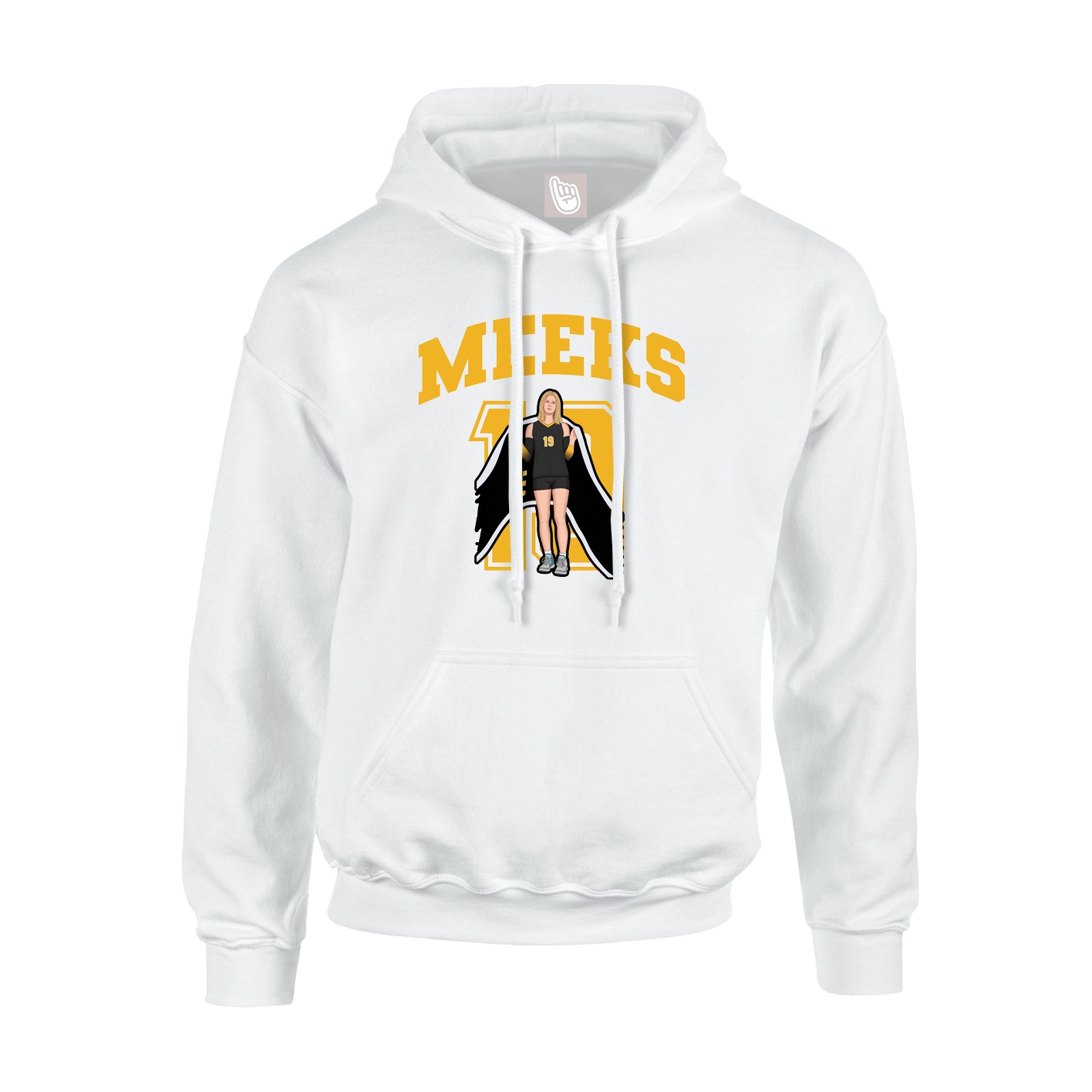 Hoodie — Number in White