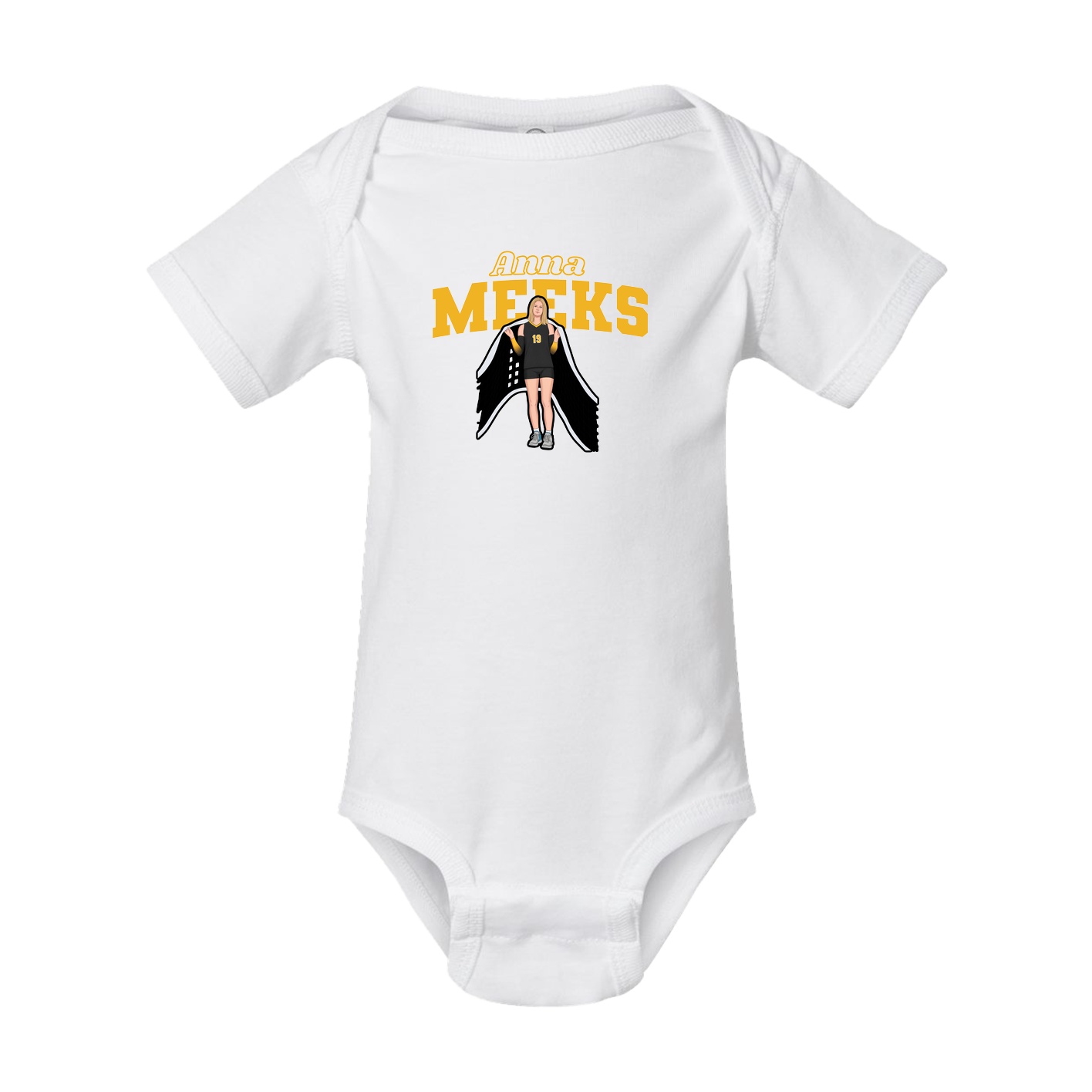 Baby Onesie — Name Arch in White