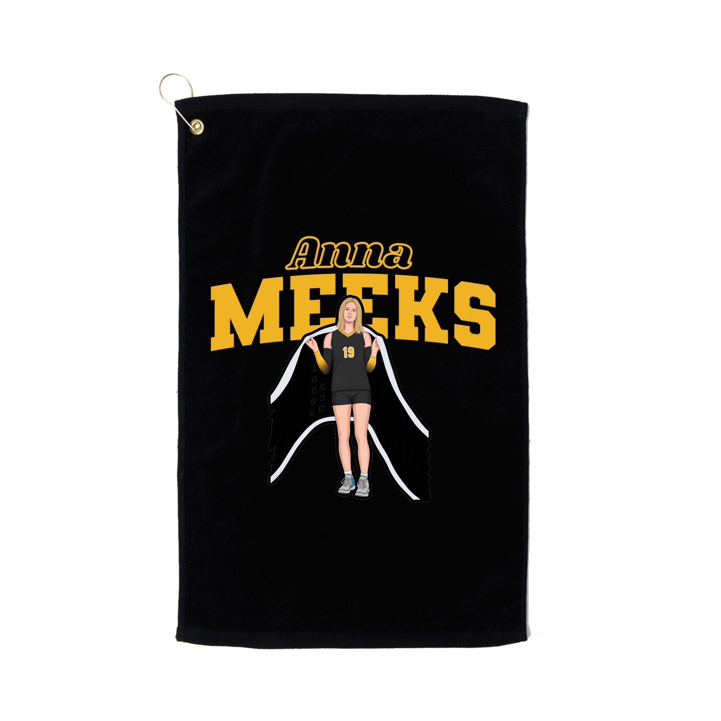 Golf Towel — Name Arch in Black