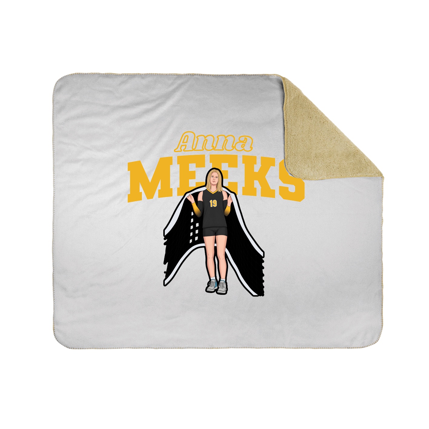 Throw Blanket — Name Arch in White
