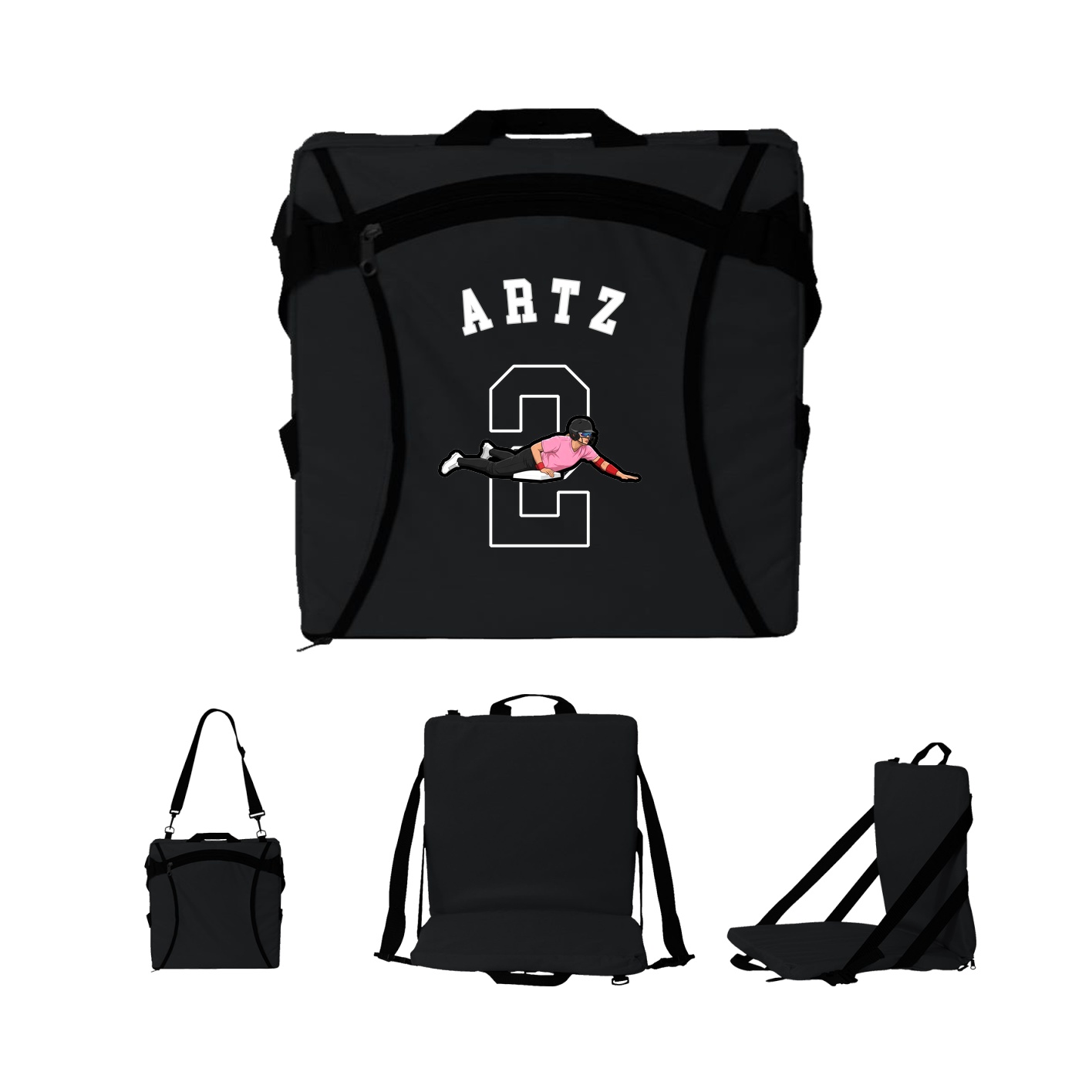 Folding Stadium Seat — Shirsey Arch in Black