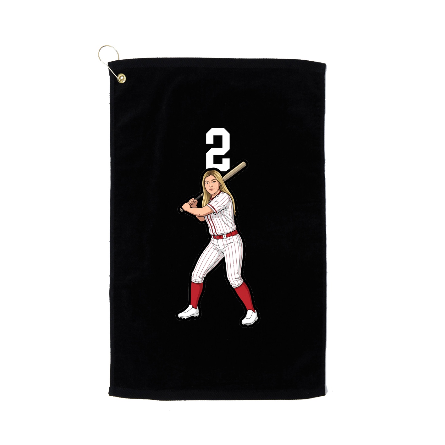 Golf Towel — Number Top in Black
