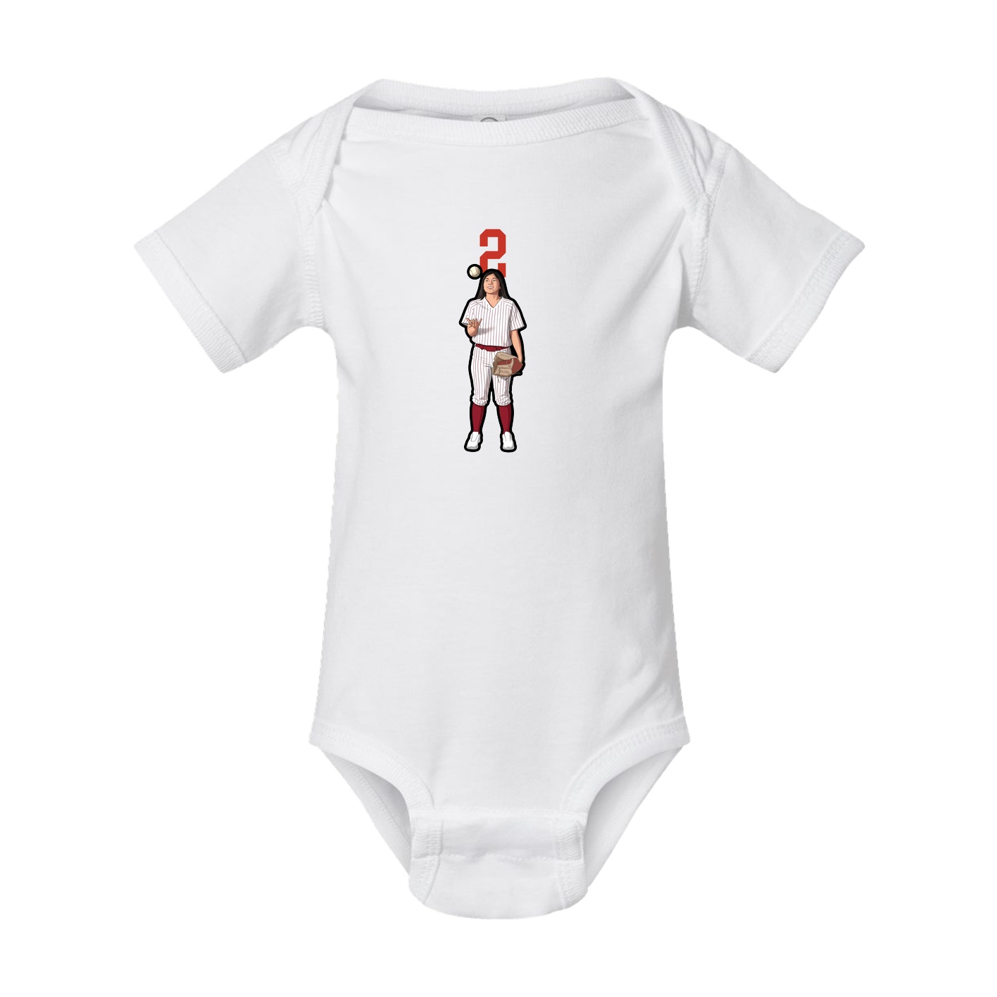 Baby Onesie — Number Top in White