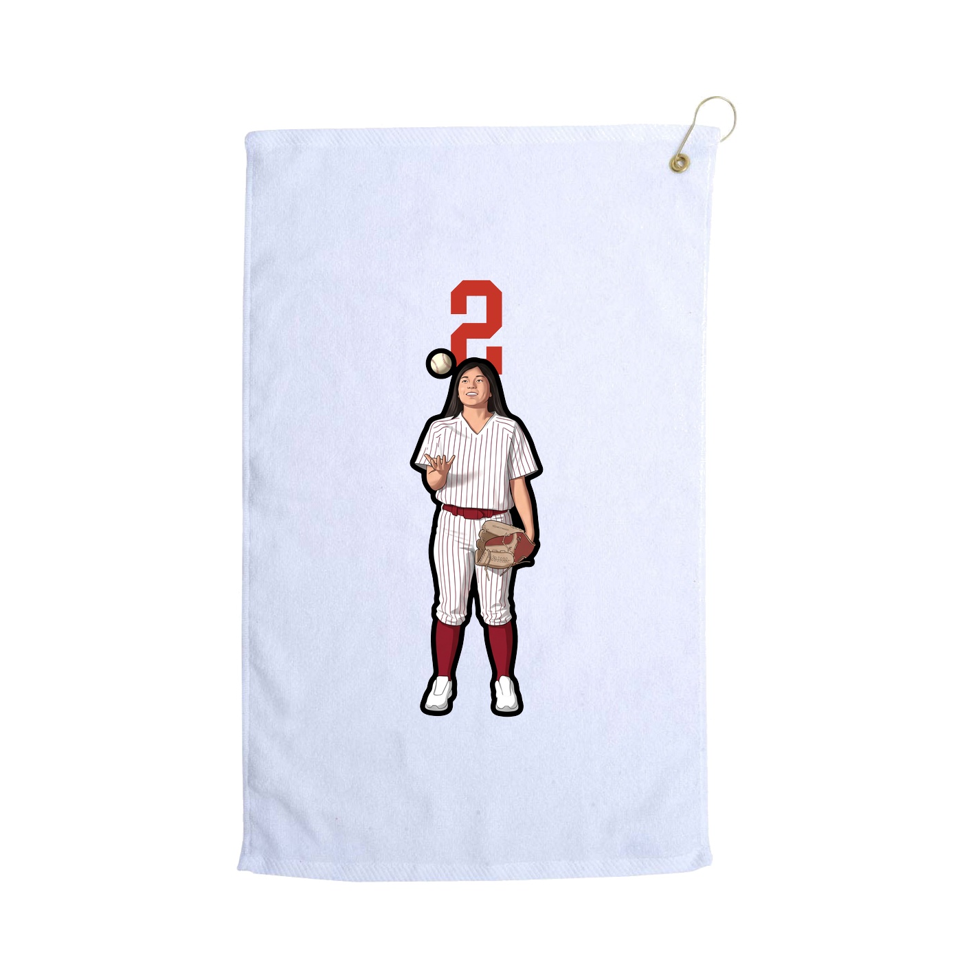 Golf Towel — Number Top in White