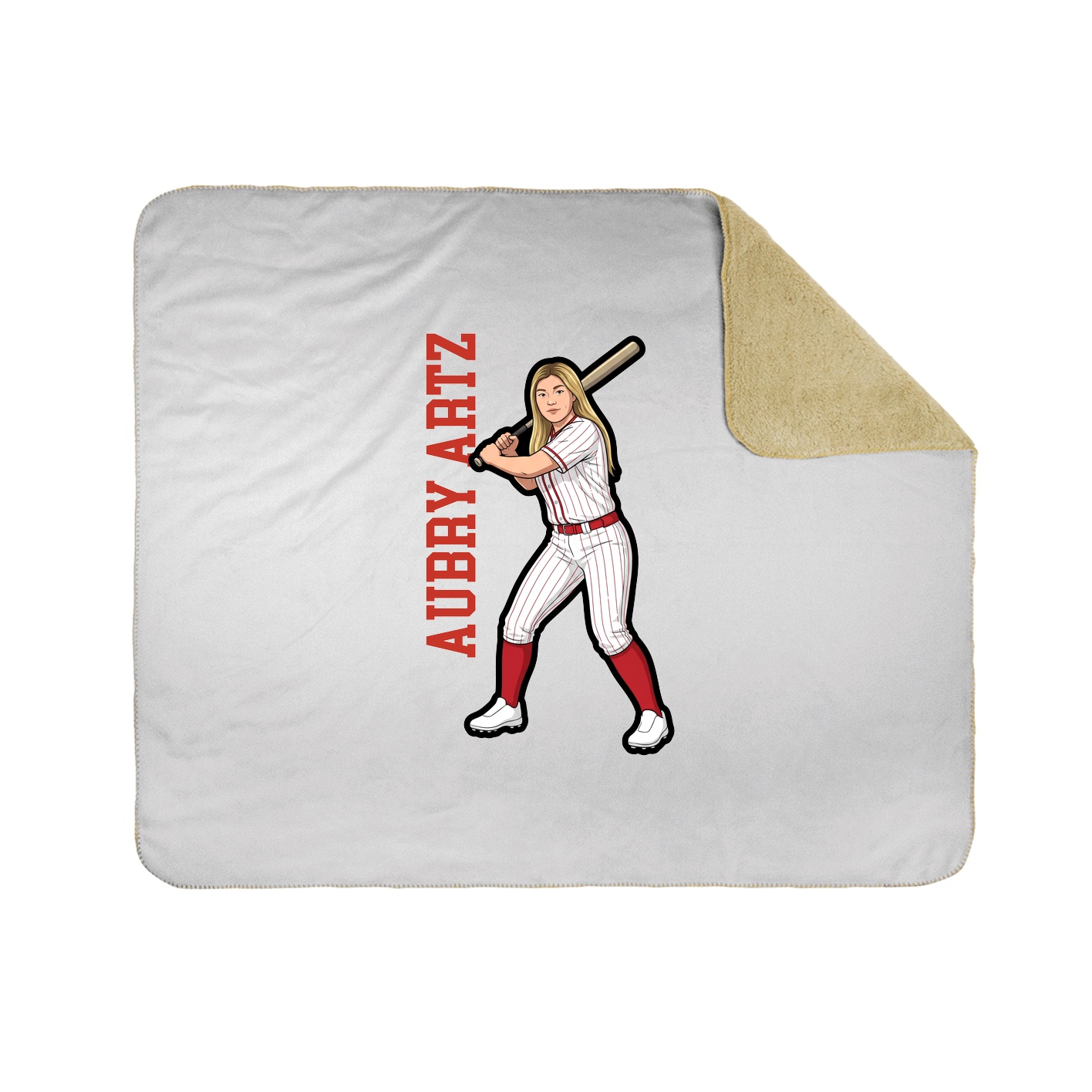 Throw Blanket — Name Vertical in White