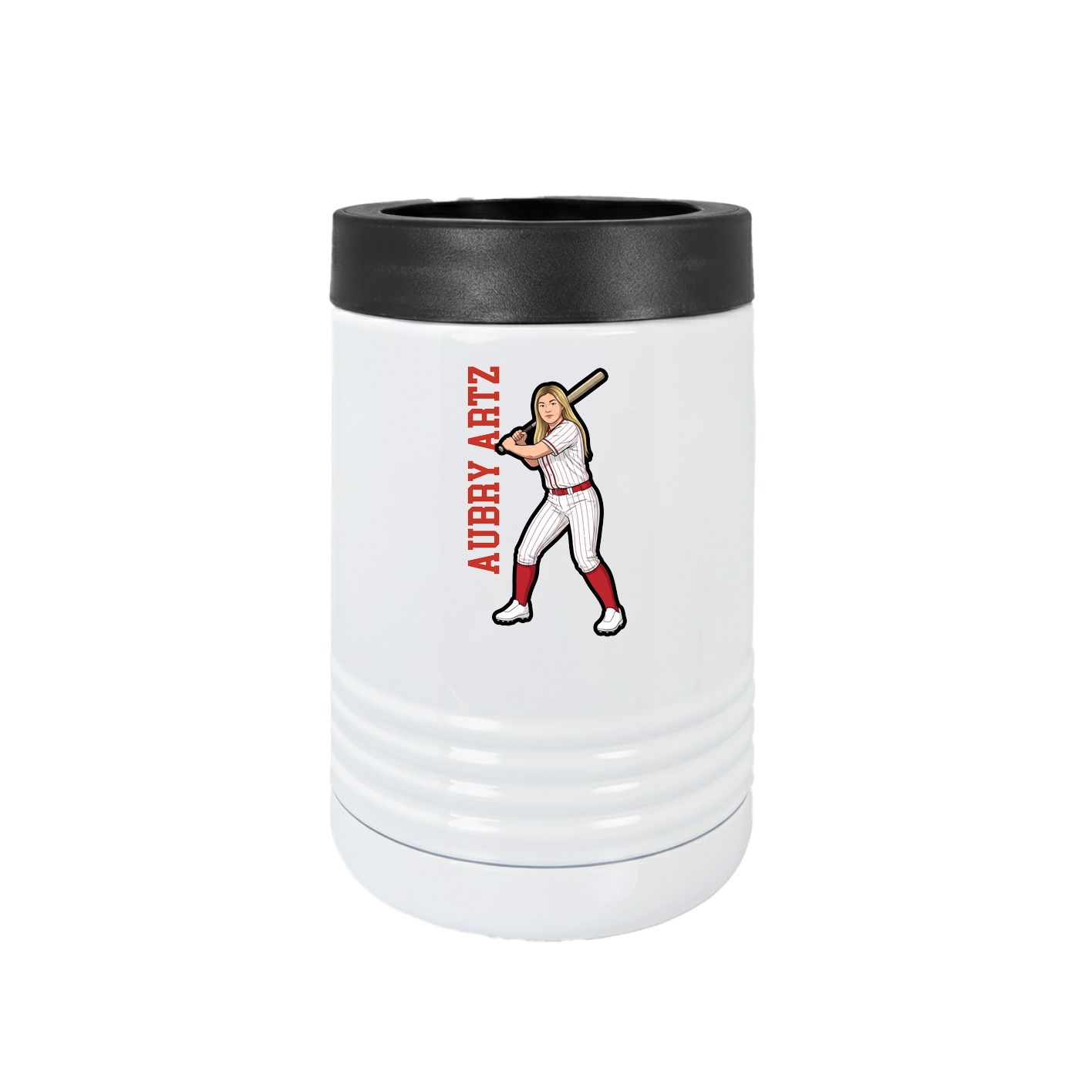 Beverage Holder — Name Vertical in White