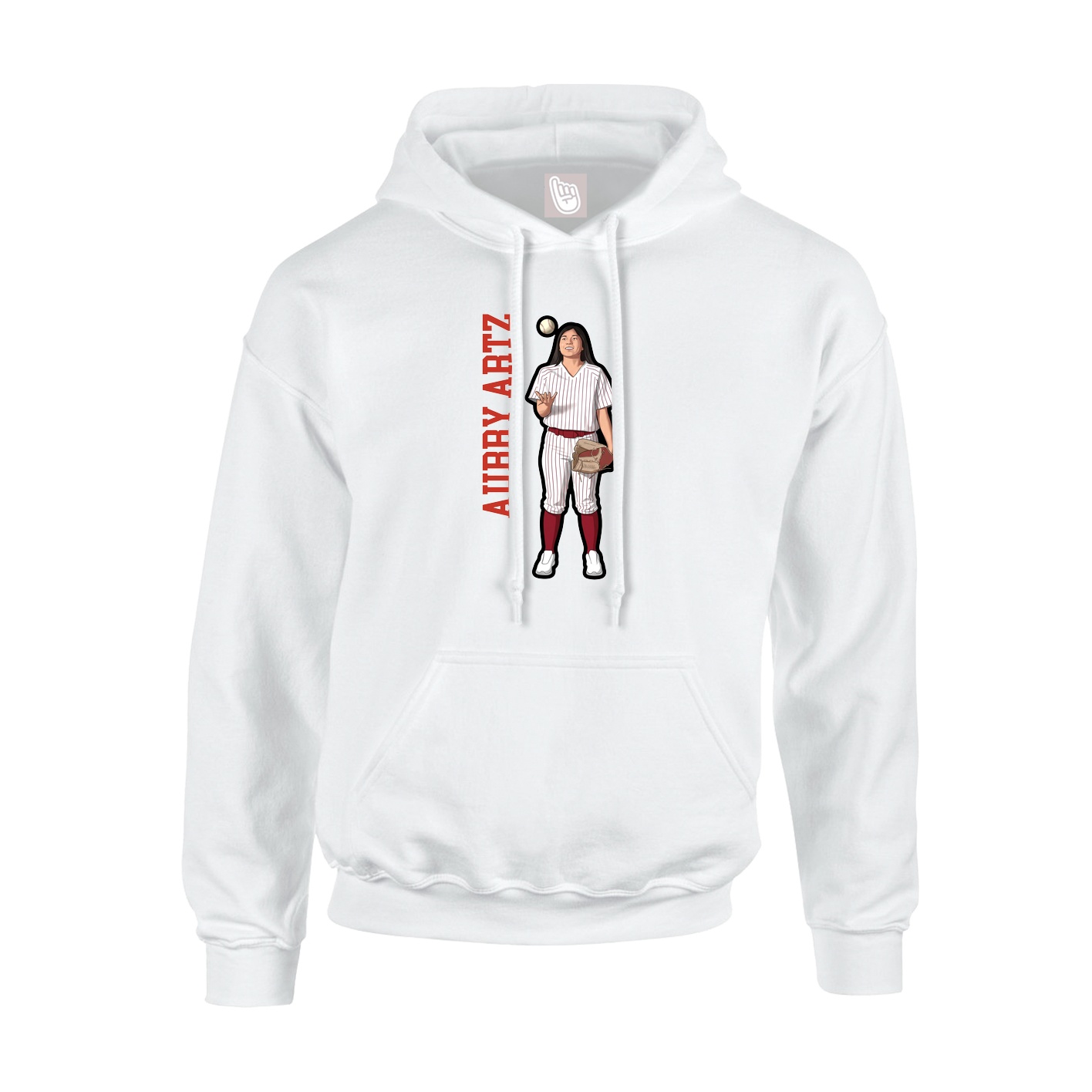 Hoodie — Name Vertical in White