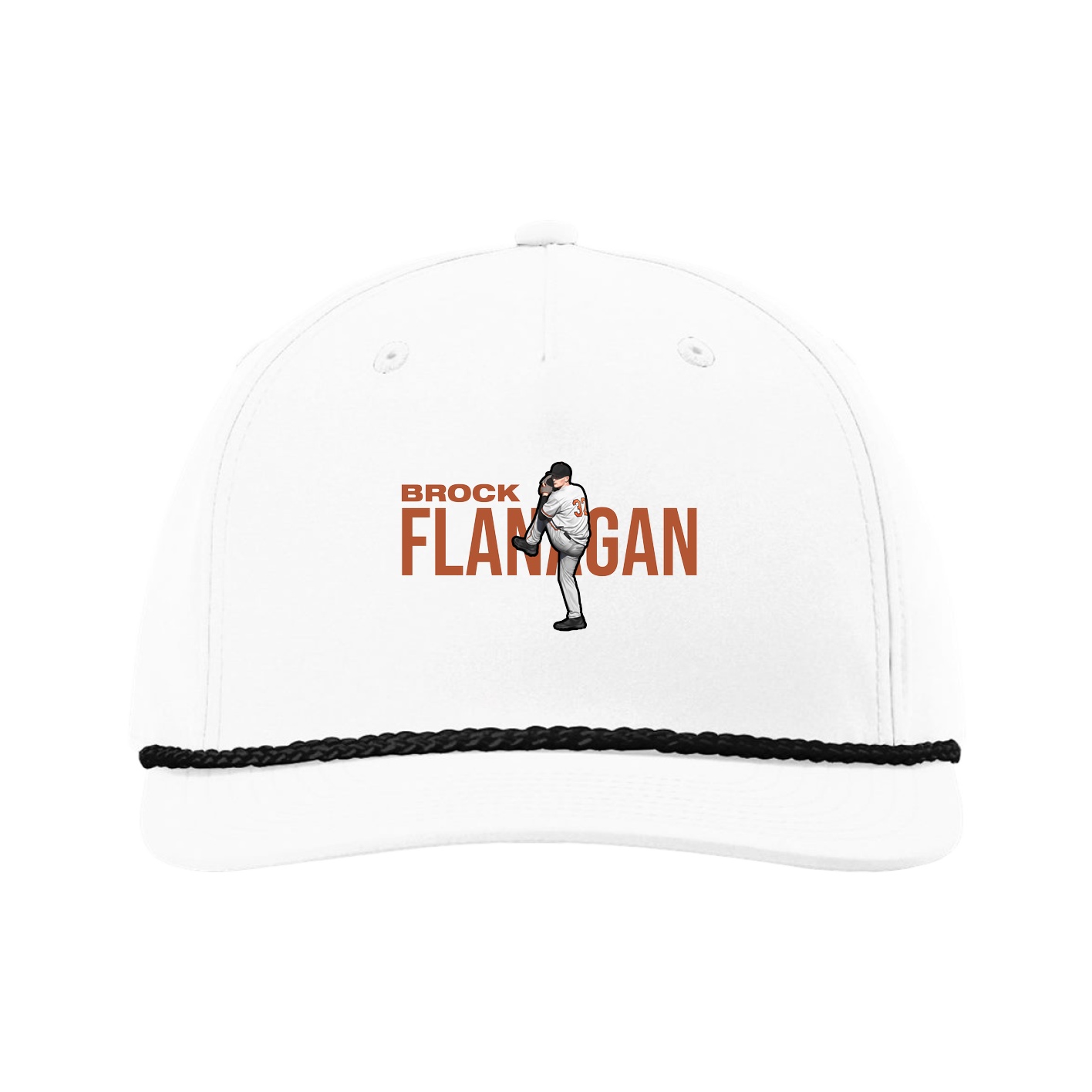 Five-Panel Classic Rope Cap — Player Name in White