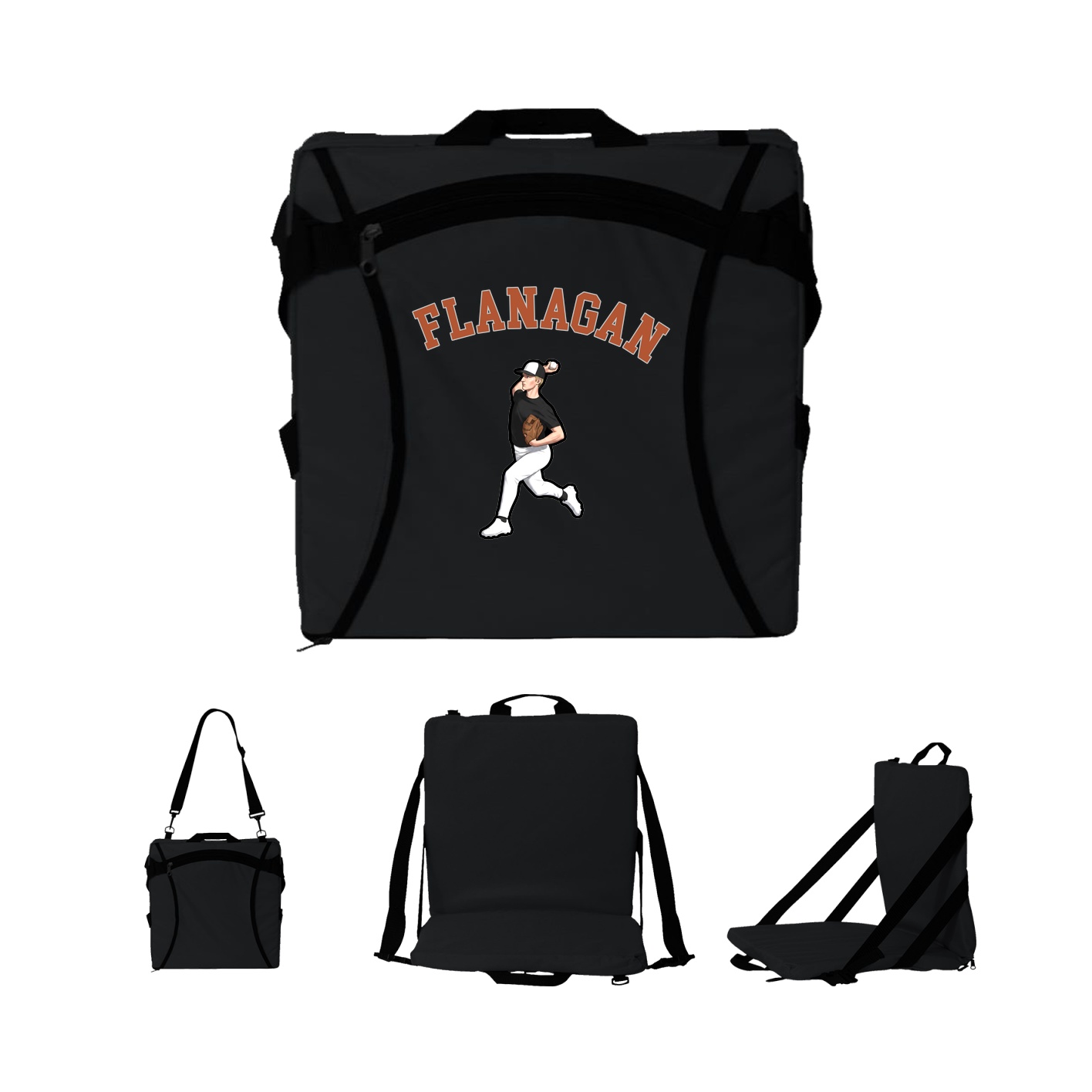 Folding Stadium Seat — Shirsey Arch in Black