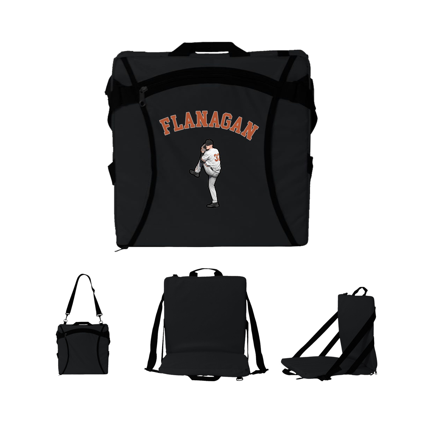 Folding Stadium Seat — Shirsey Arch in Black