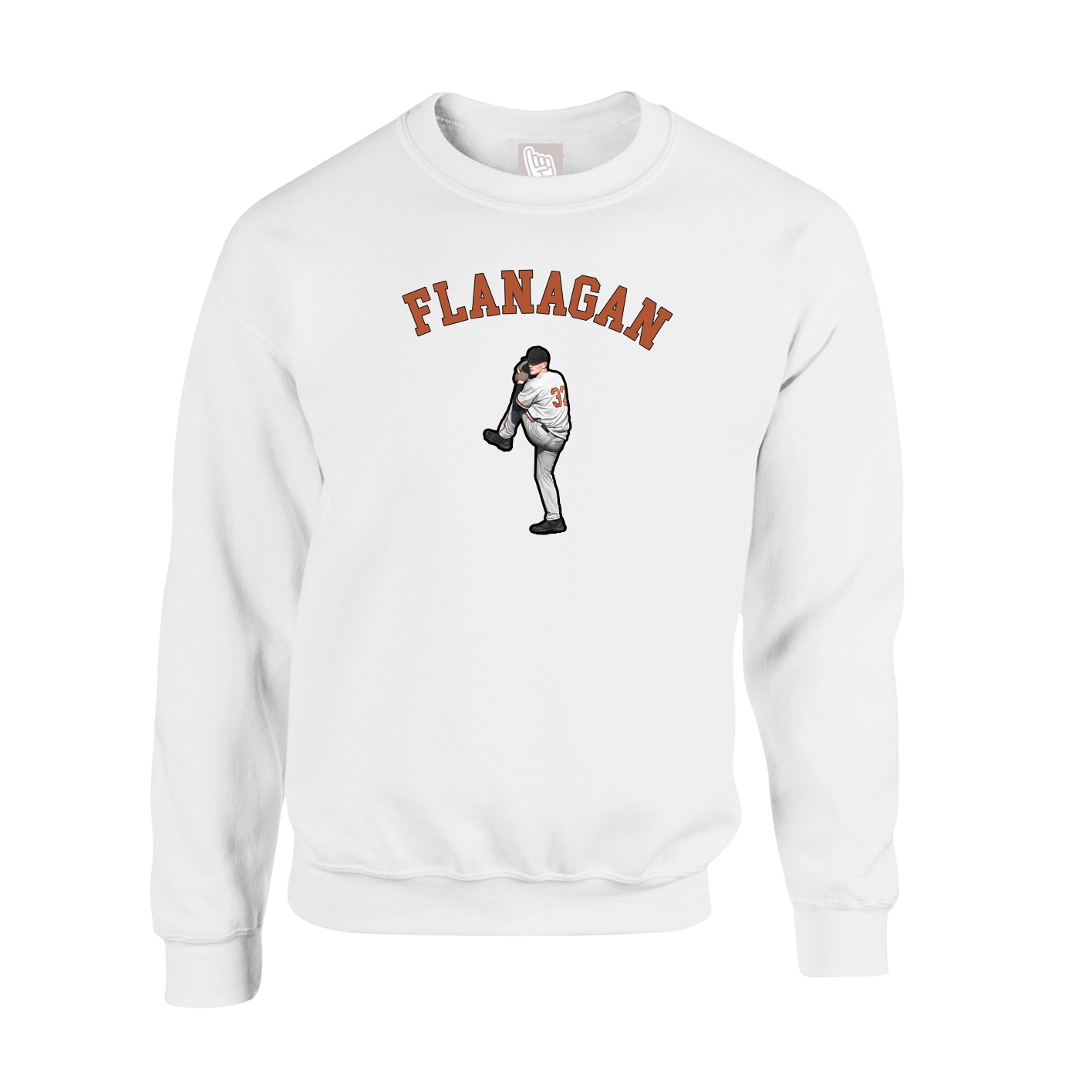 Fleece Crew — Shirsey Arch in White