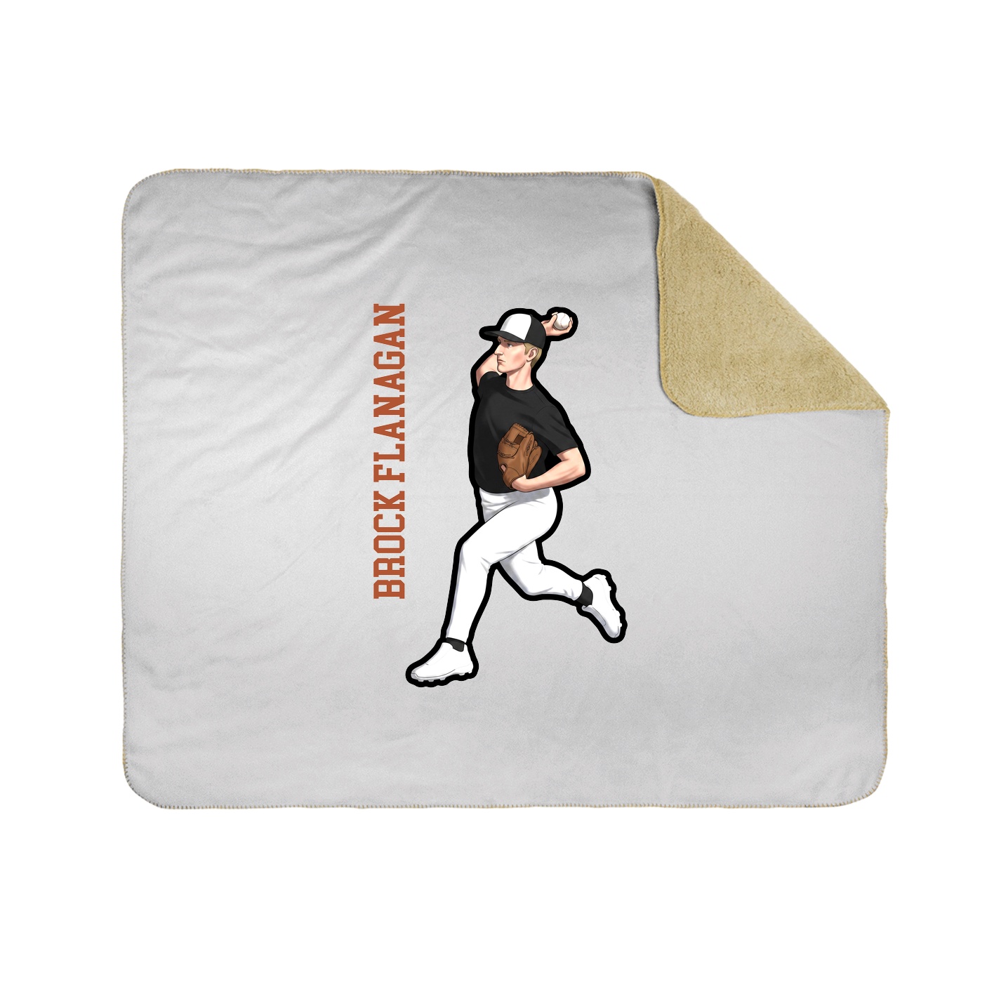 Throw Blanket — Name Vertical in White