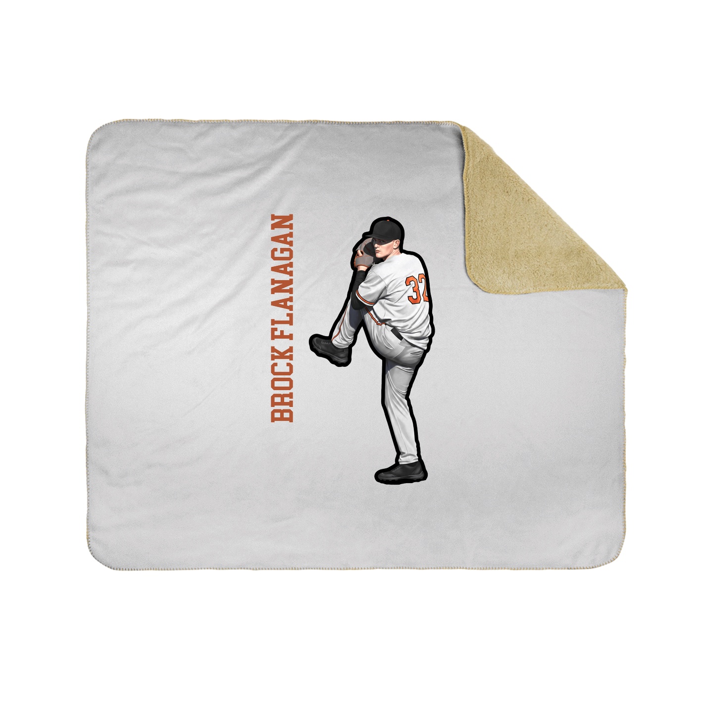 Throw Blanket — Name Vertical in White