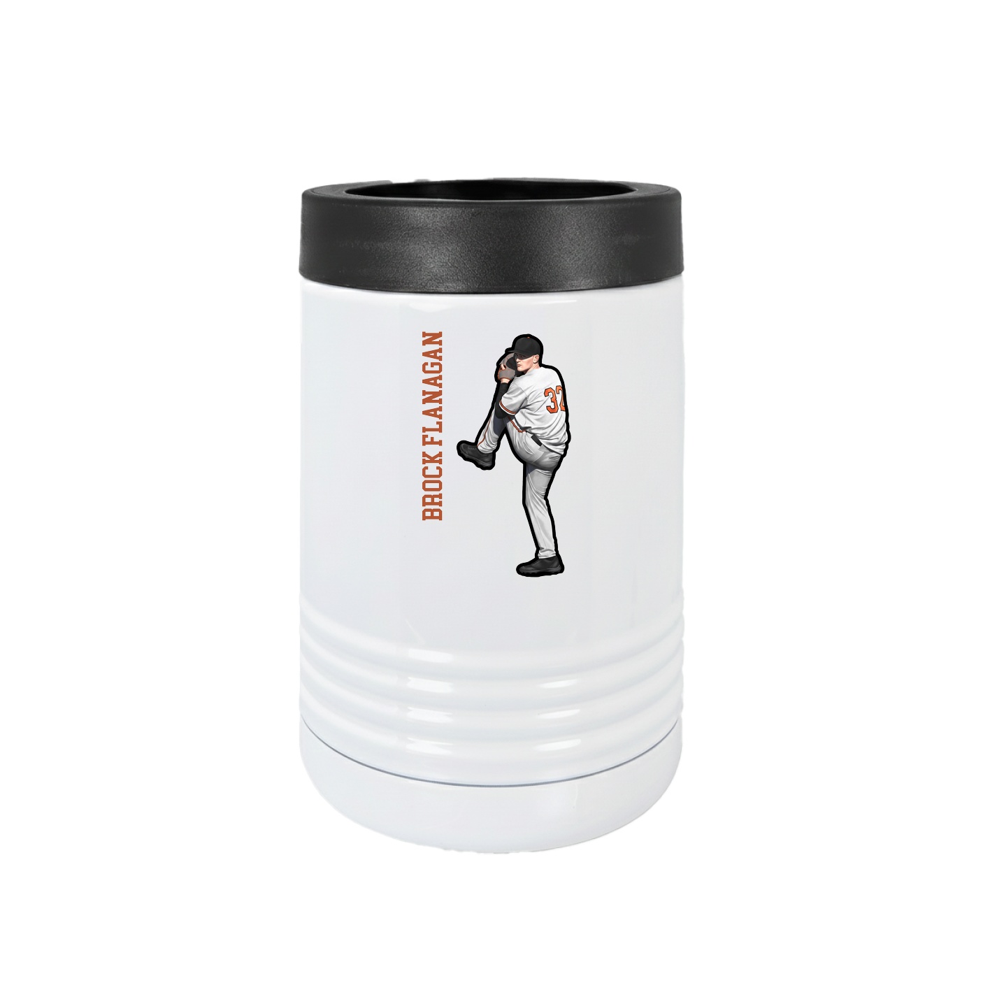 Beverage Holder — Name Vertical in White
