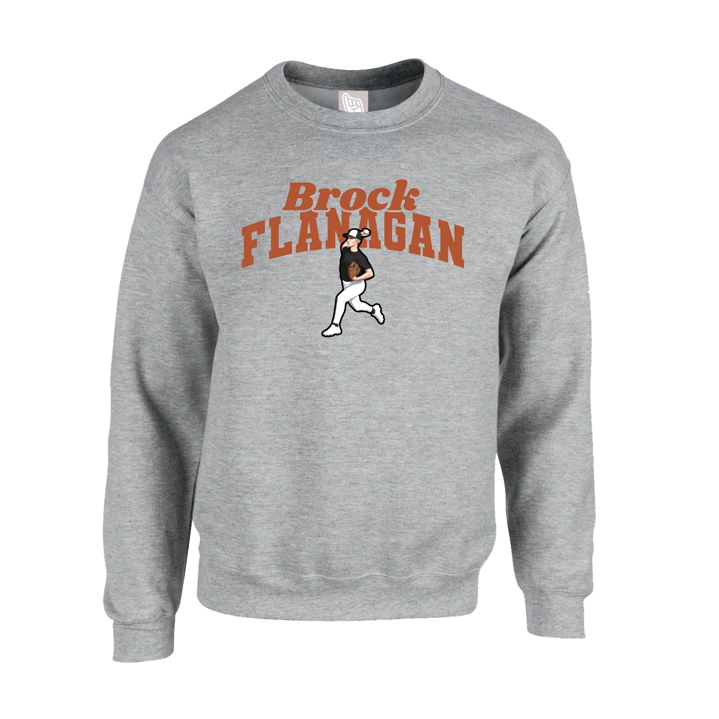 Fleece Crew — Signature Arch in Grey